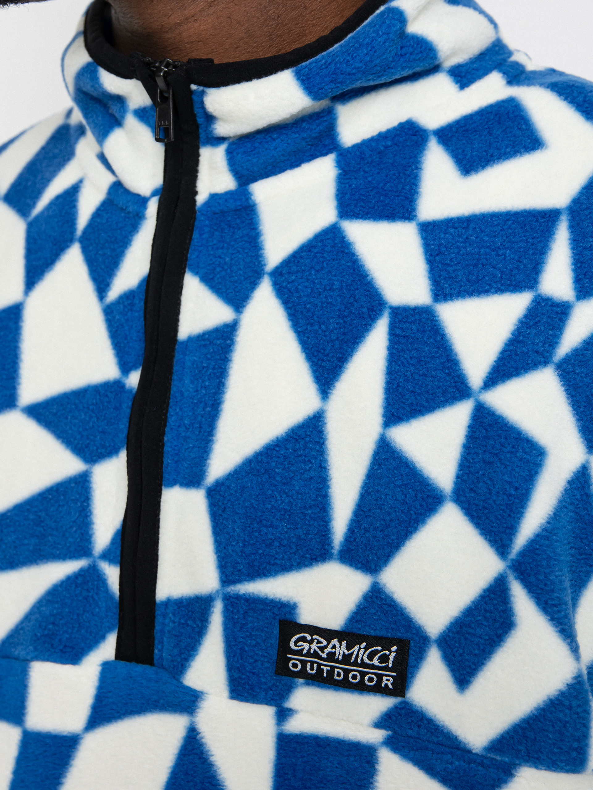 Férfi Gramicci Mock Neck Polár pulóver (blue check)