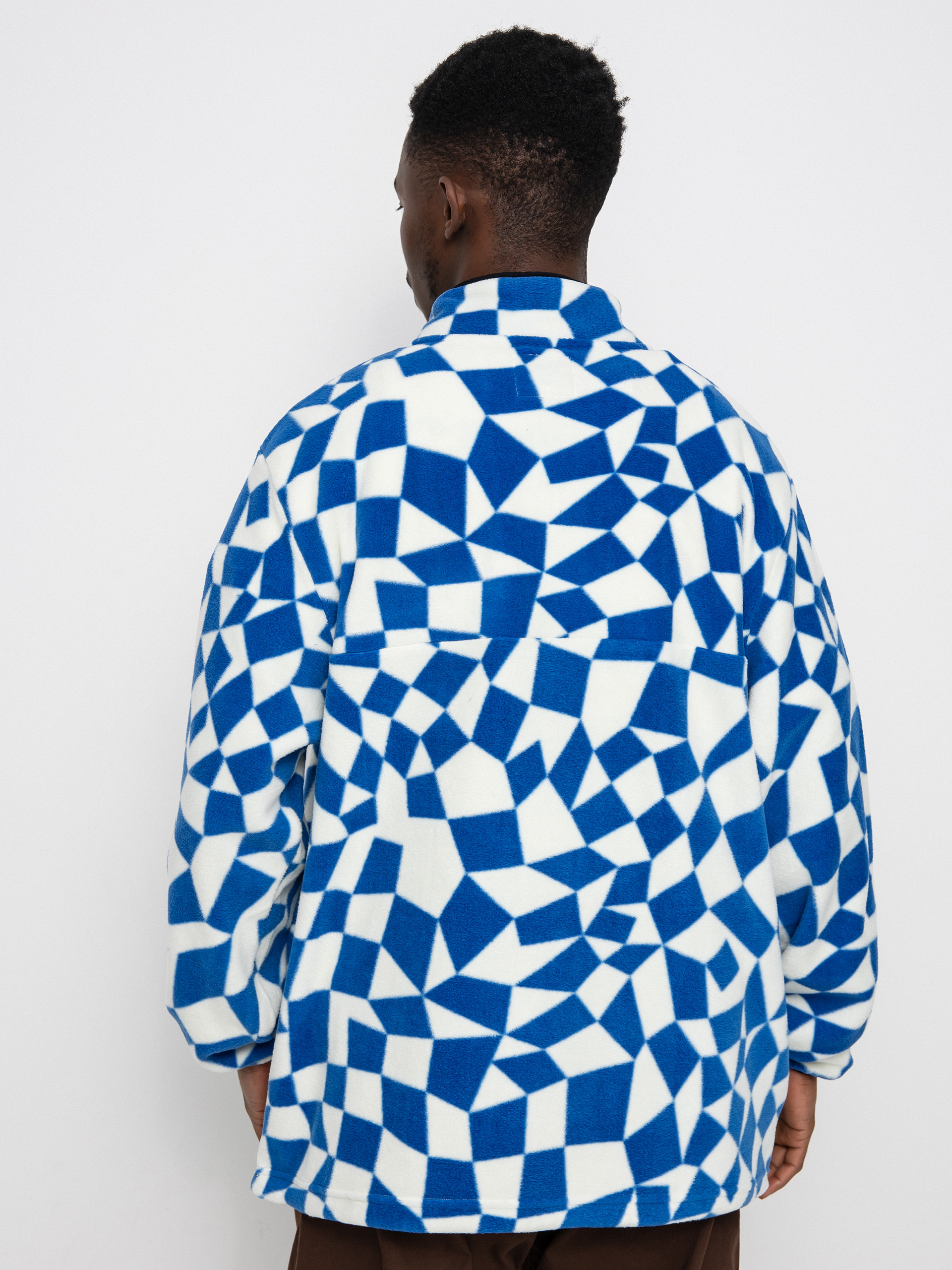 Férfi Gramicci Mock Neck Polár pulóver (blue check)