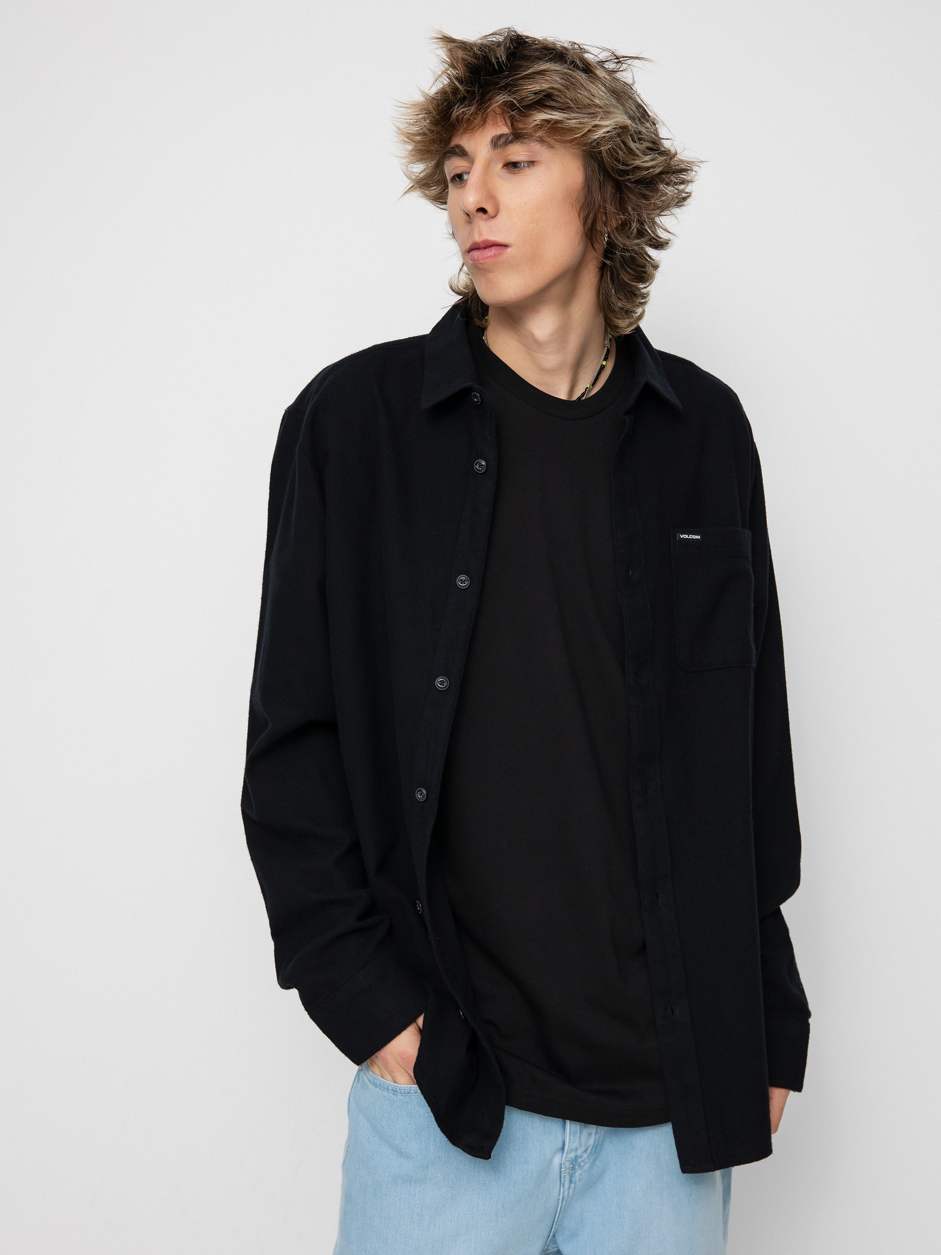 Volcom Caden Solid Ls Ing (black)