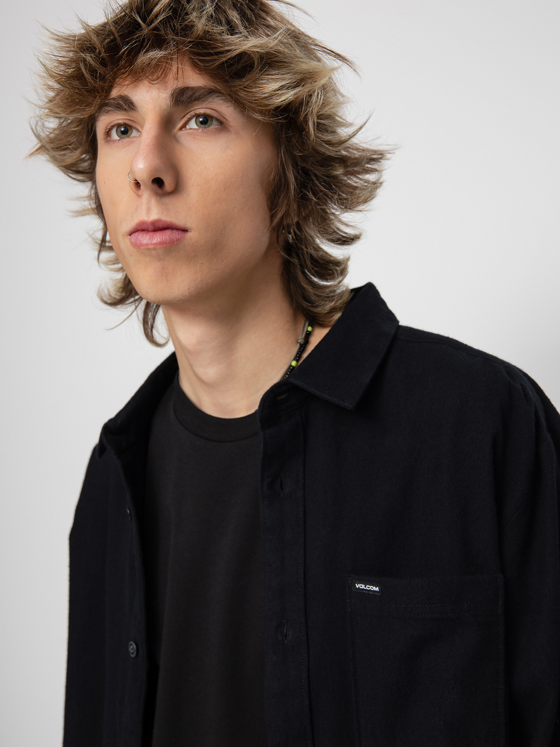 Volcom Caden Solid Ls Ing (black)