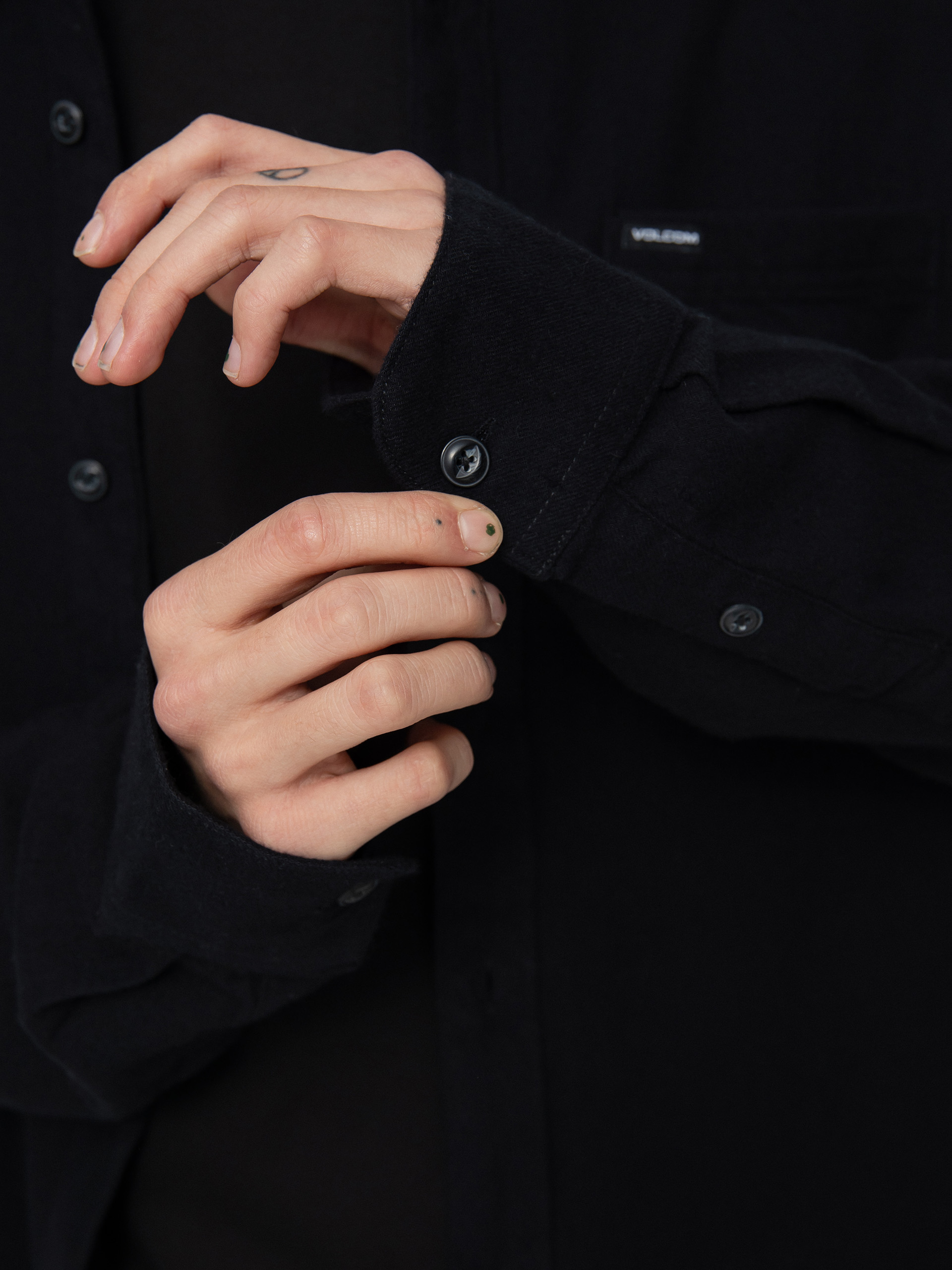 Volcom Caden Solid Ls Ing (black)