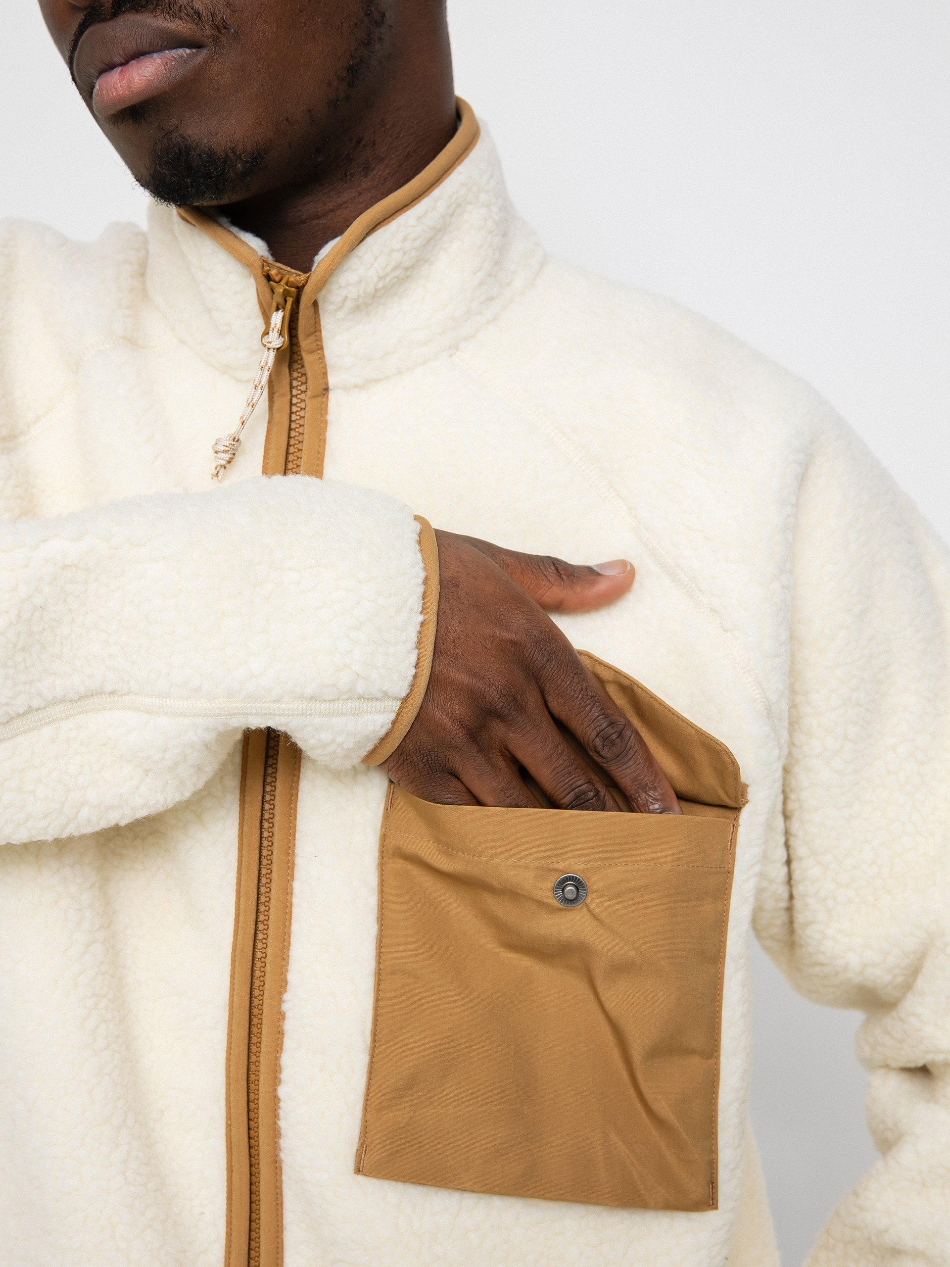 Férfi Fjallraven Vardag Pile Polár pulóver (chalk white)