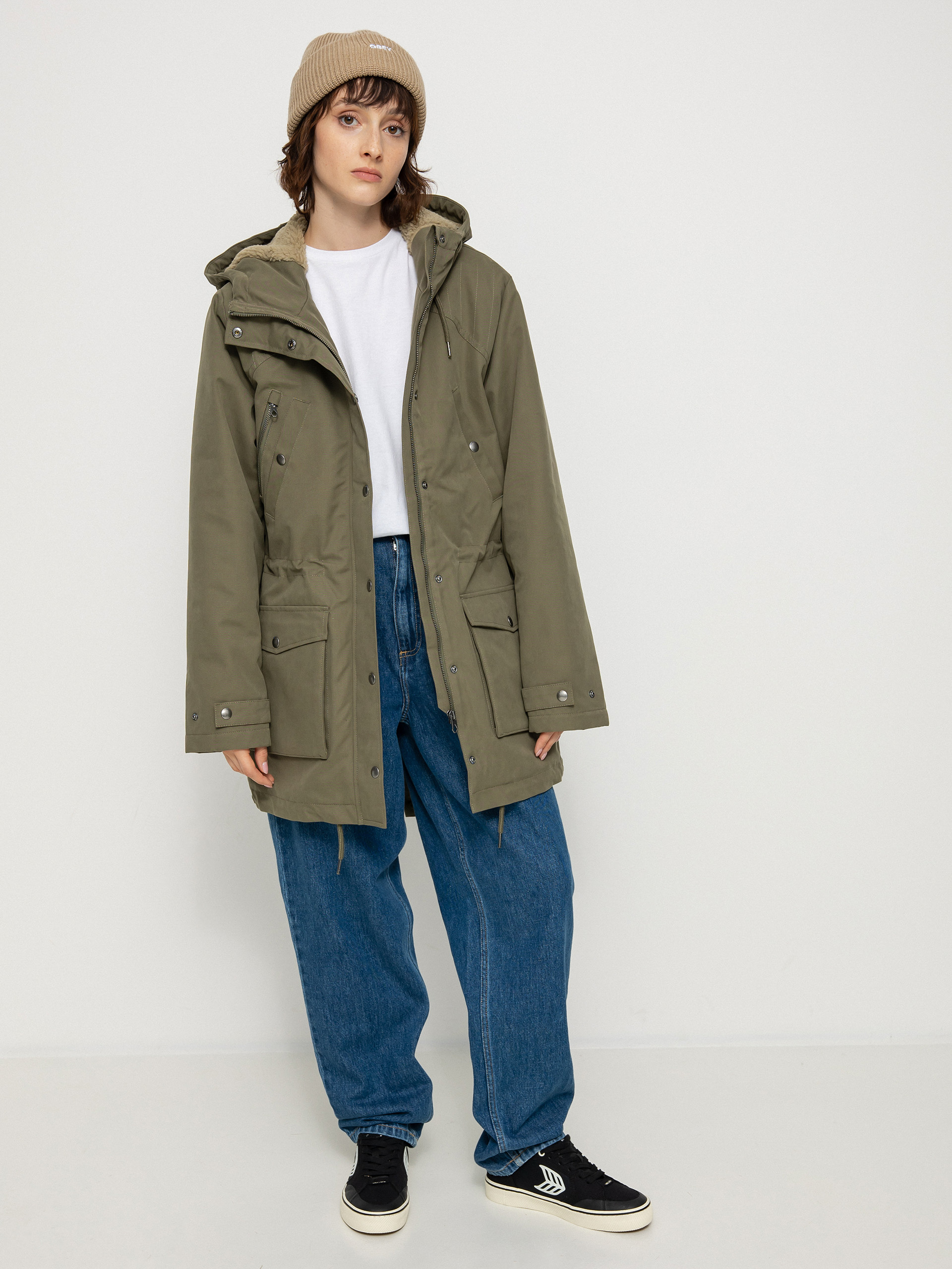 Volcom Walk On By 5K Parka Dzseki Wmn (army green combo)