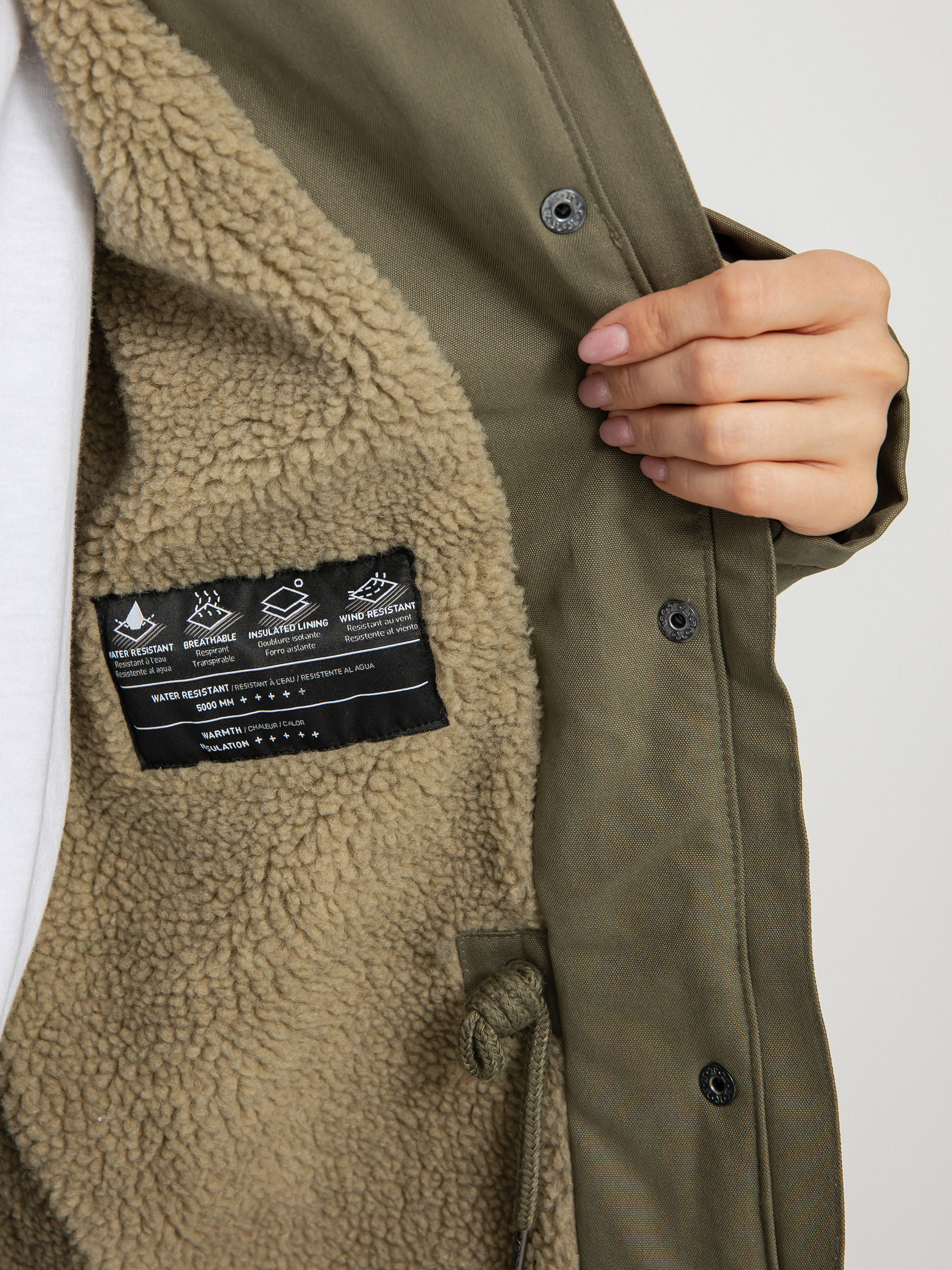 Volcom Walk On By 5K Parka Dzseki Wmn (army green combo)