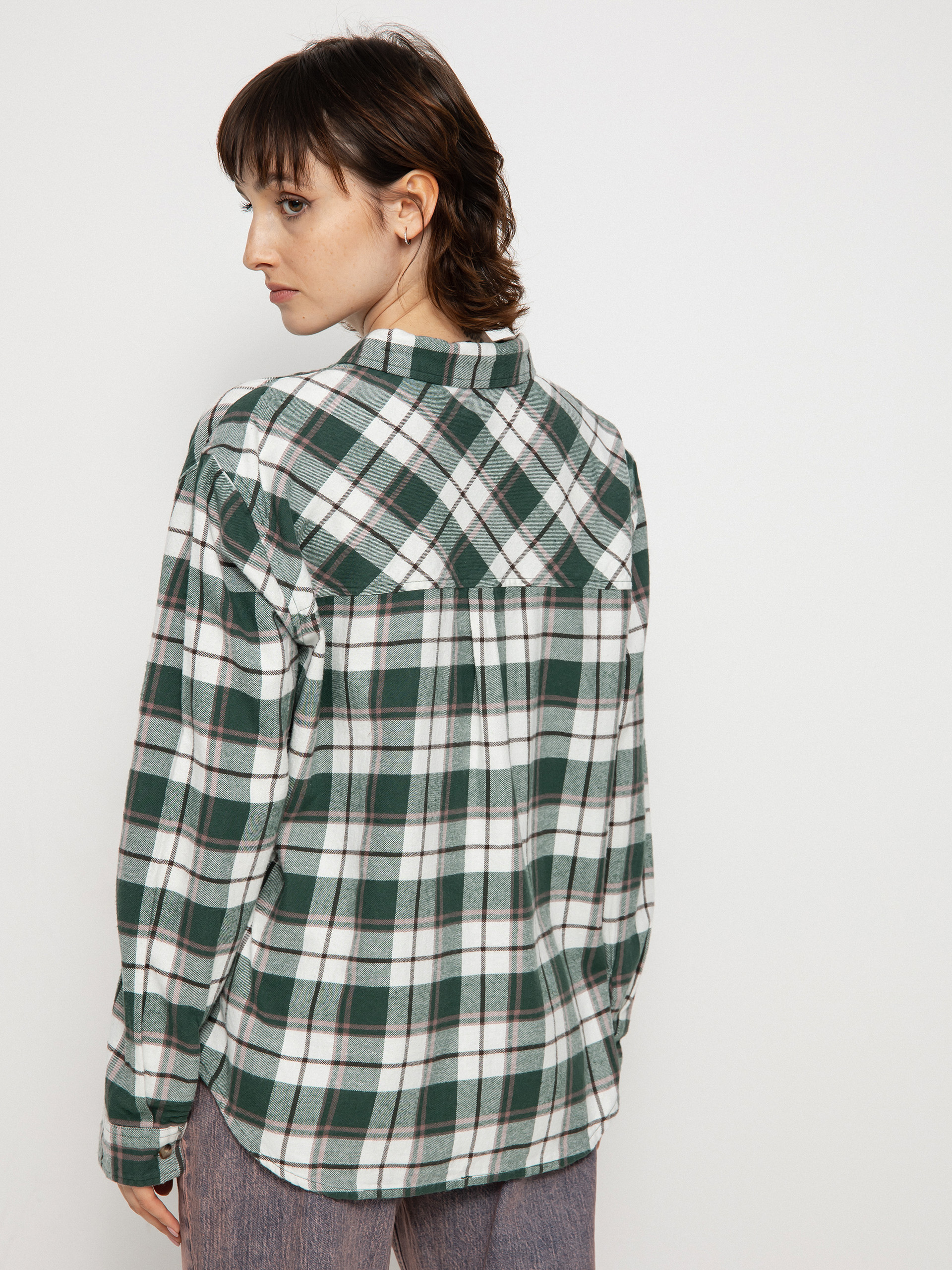 Volcom Plaid To Meet U Ls Ing Wmn (dark pine)