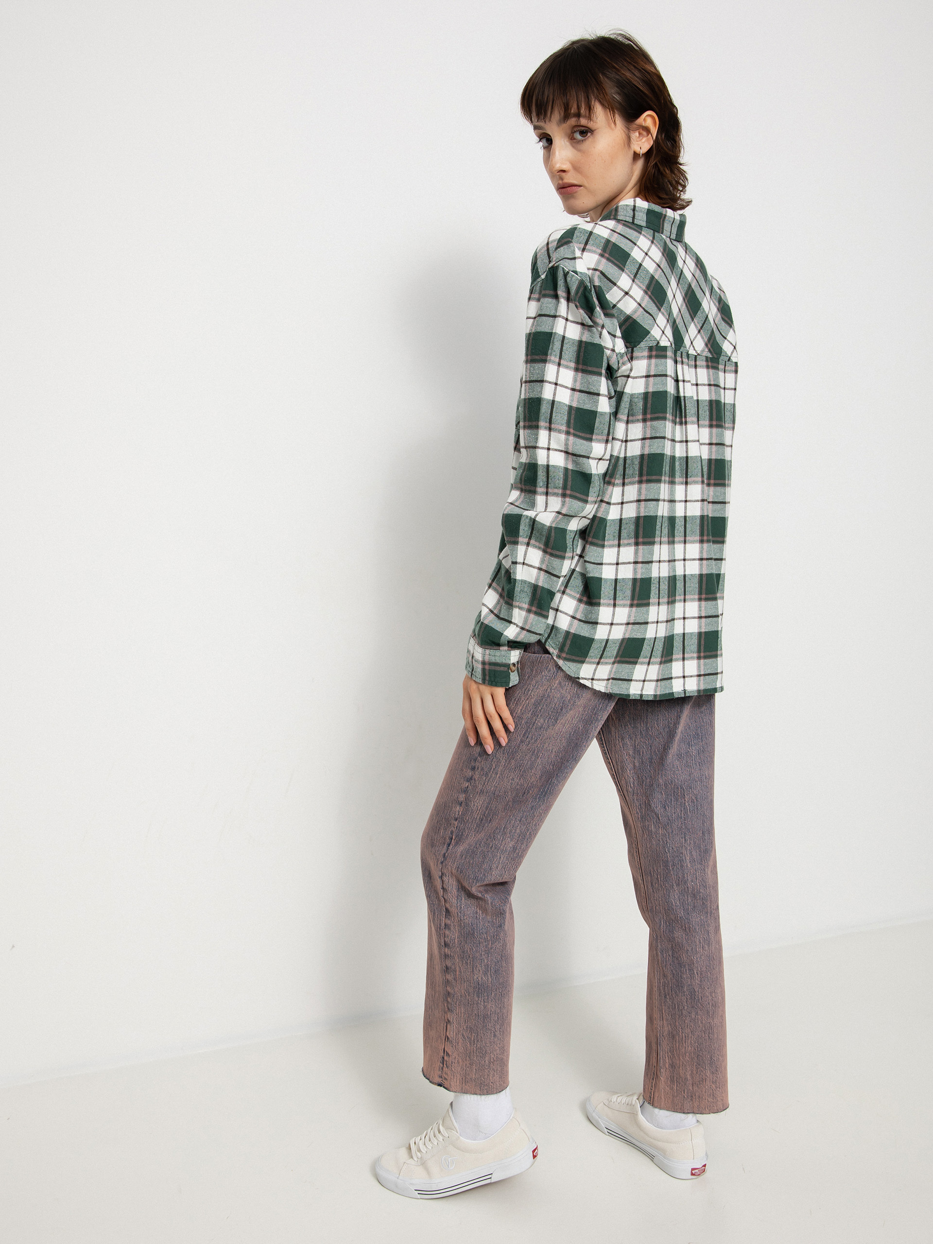 Volcom Plaid To Meet U Ls Ing Wmn (dark pine)