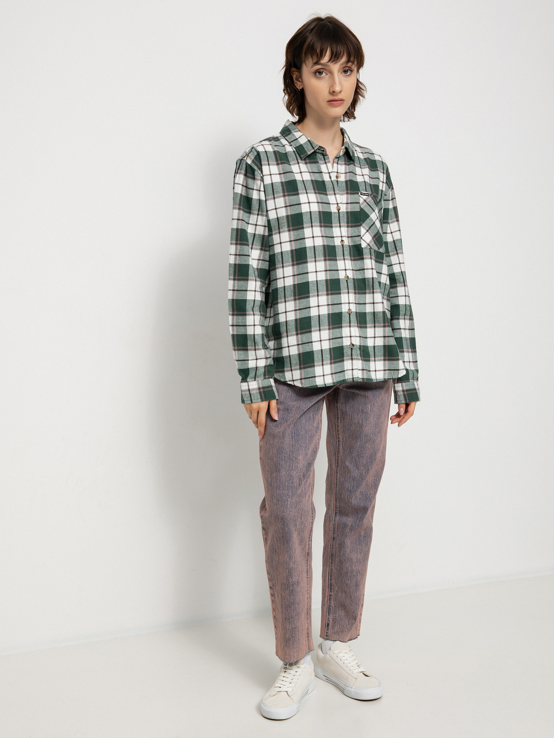 Volcom Plaid To Meet U Ls Ing Wmn (dark pine)