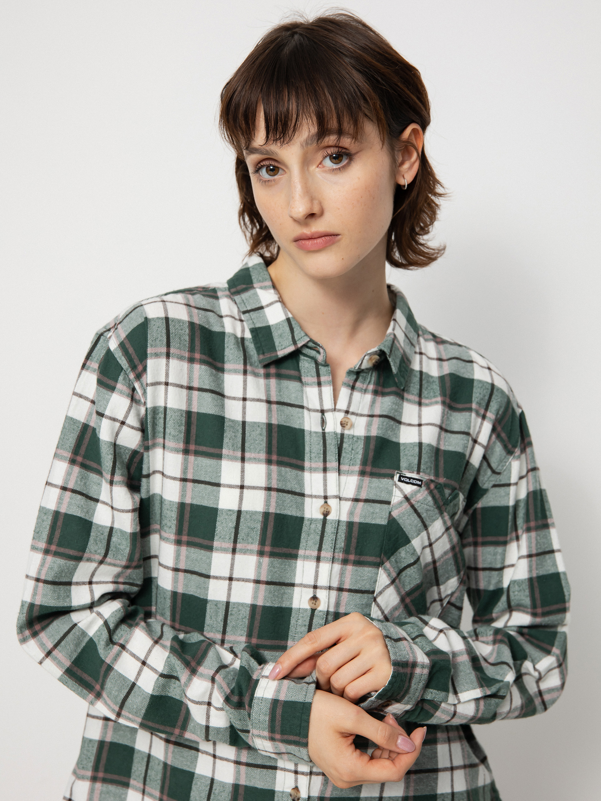 Volcom Plaid To Meet U Ls Ing Wmn (dark pine)