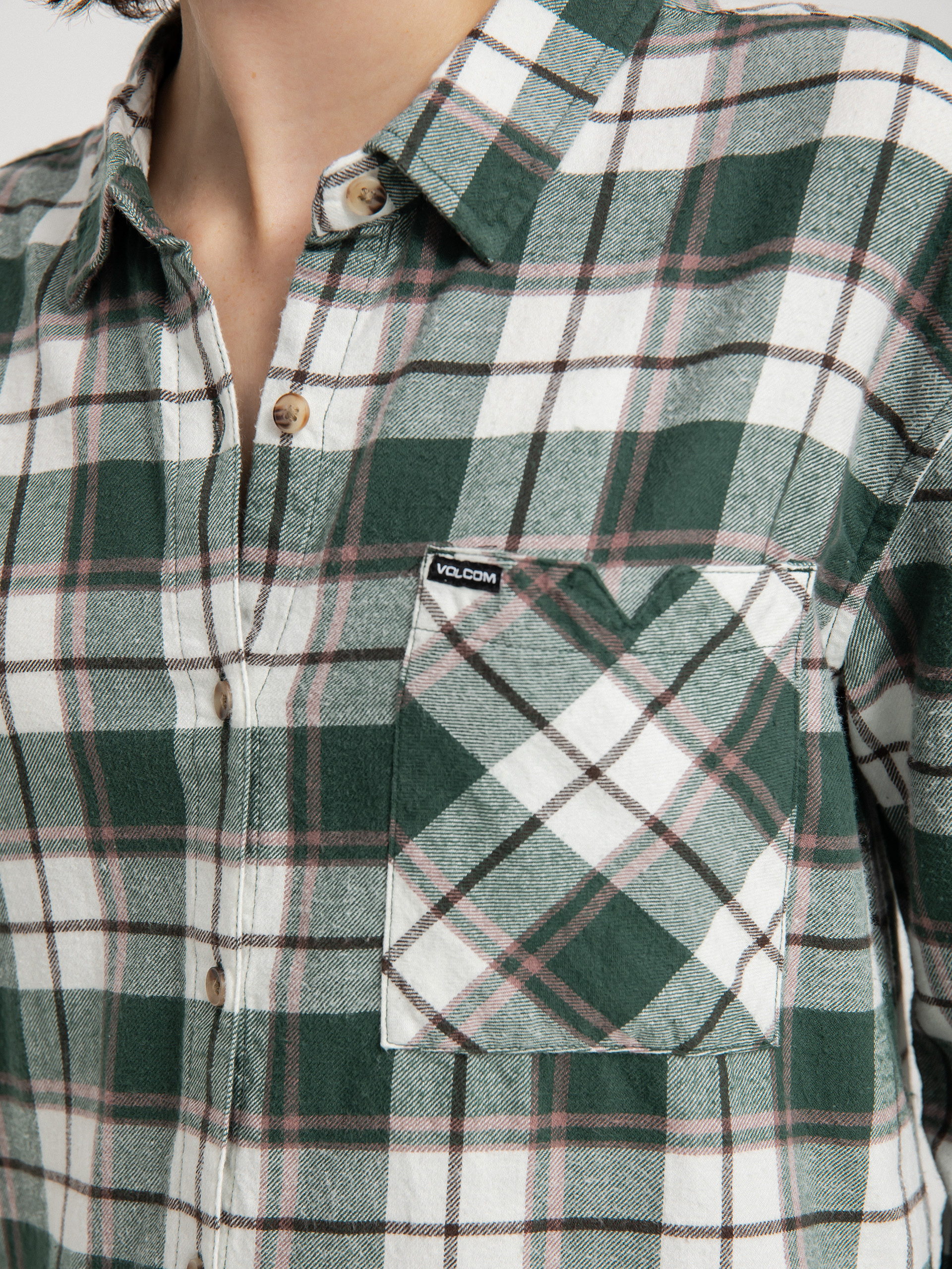 Volcom Plaid To Meet U Ls Ing Wmn (dark pine)