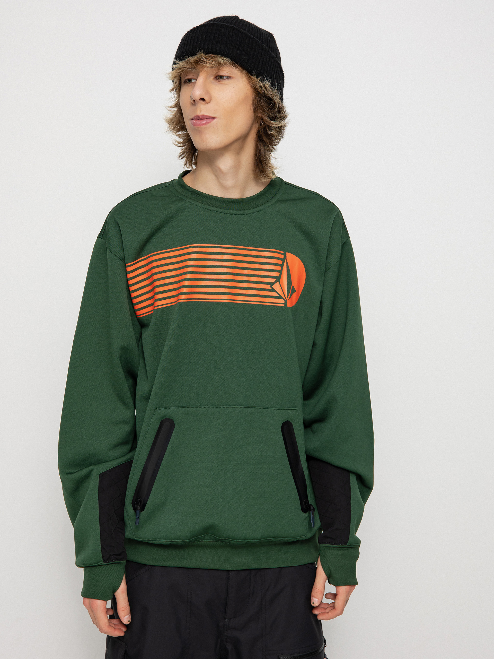 Férfi Volcom Let It Storm Crew Thermo pulóver (military)