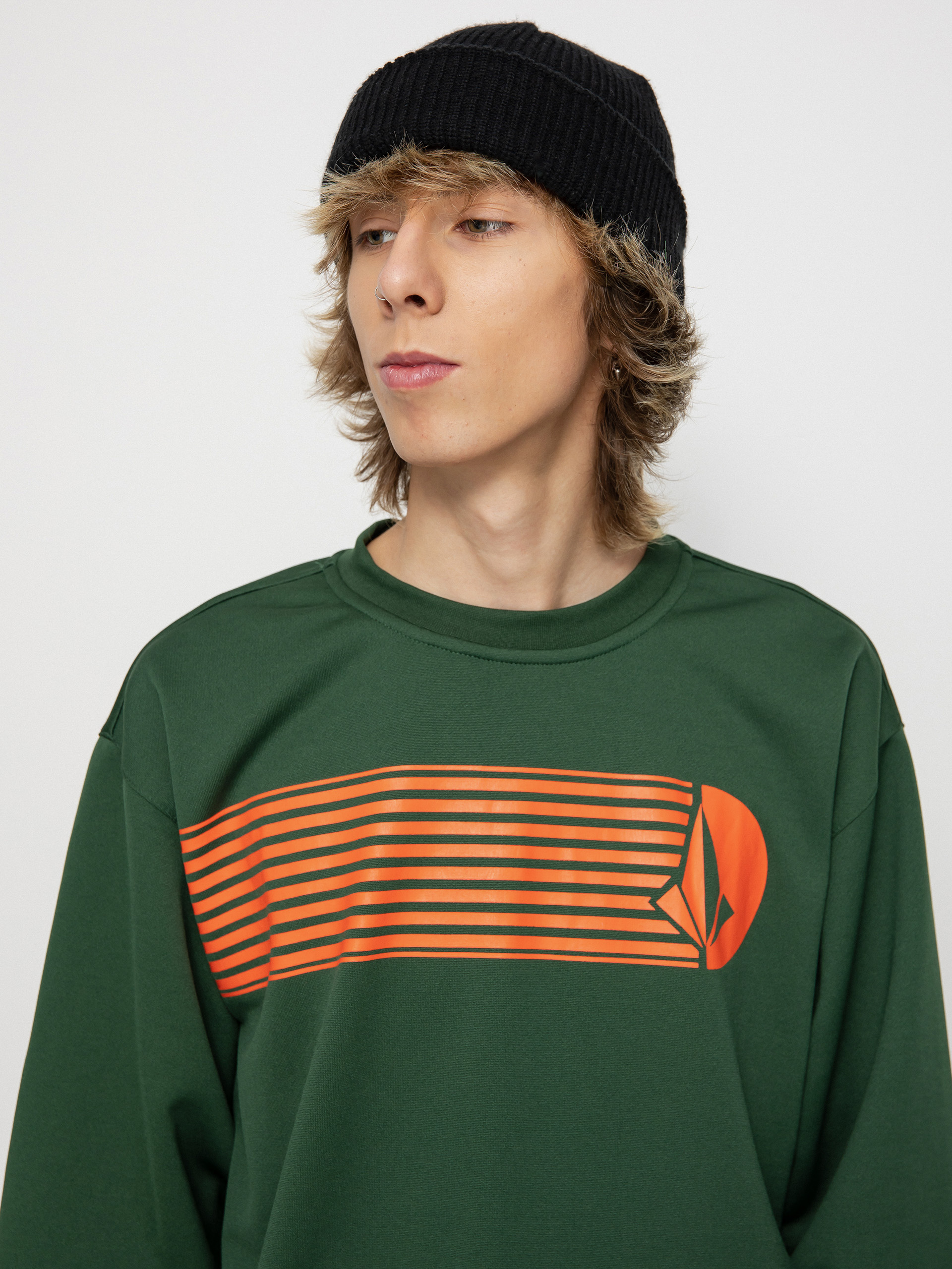 Férfi Volcom Let It Storm Crew Thermo pulóver (military)