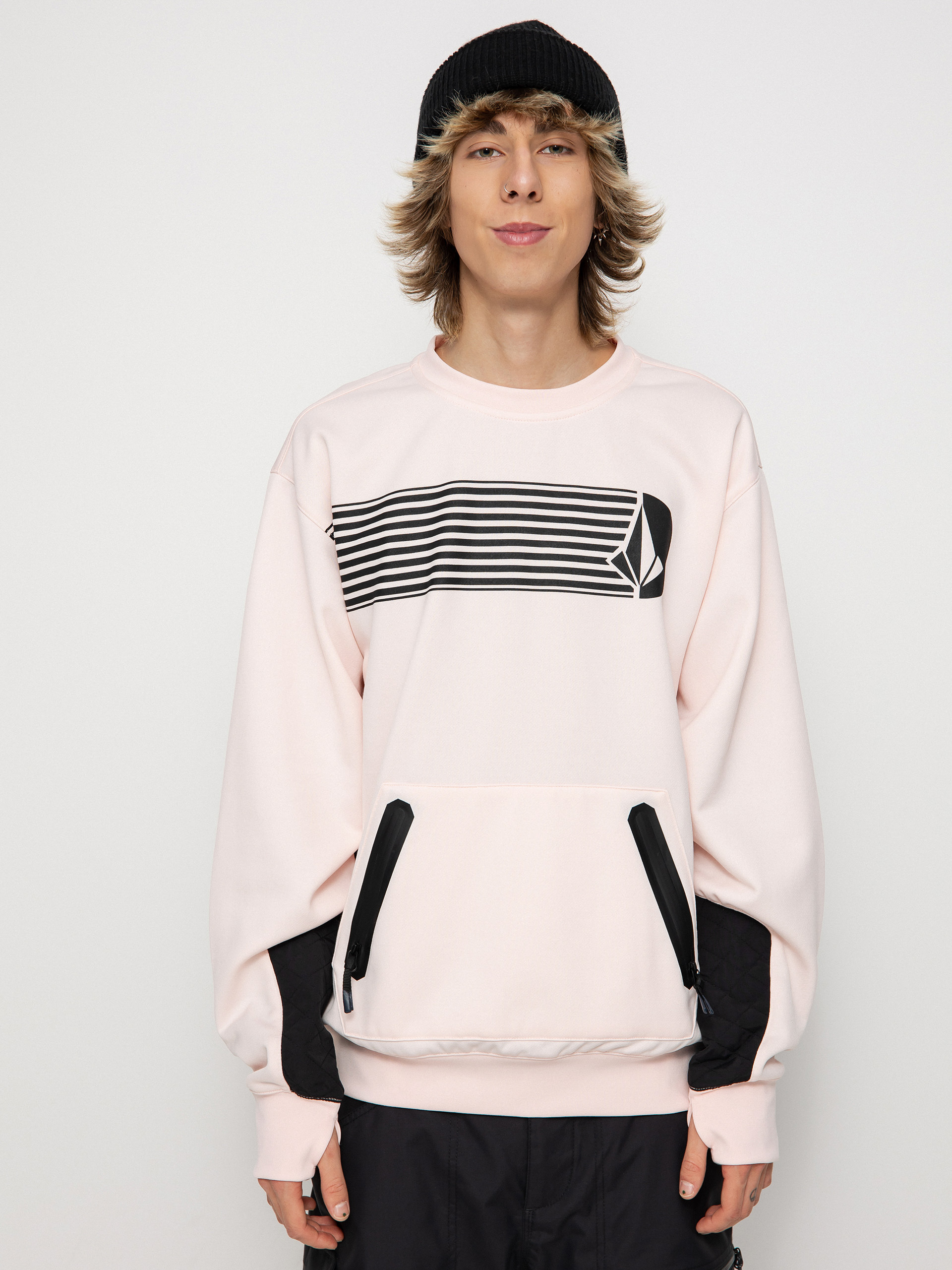 Férfi Volcom Let It Storm Crew Thermo pulóver (party pink)