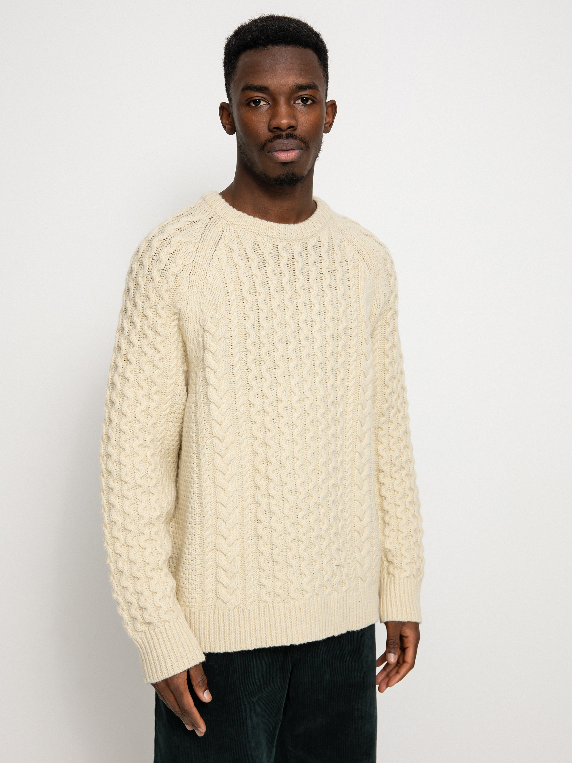Patagonia Recycled Wool Cable Knit Pulóver (natural)