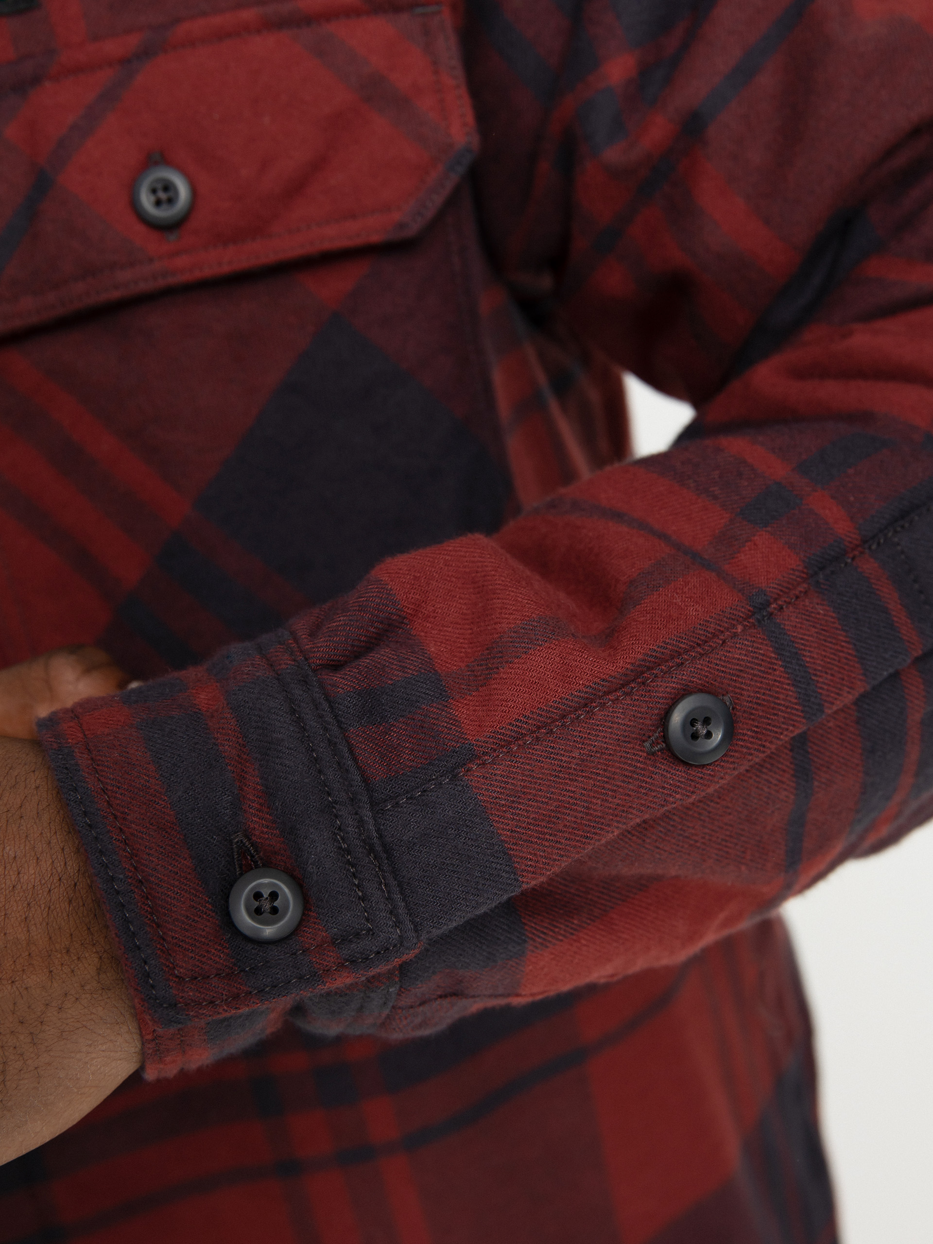 Patagonia Insulated Organic Cotton Fjord Flannel Dzseki (live oak/sequoia red)