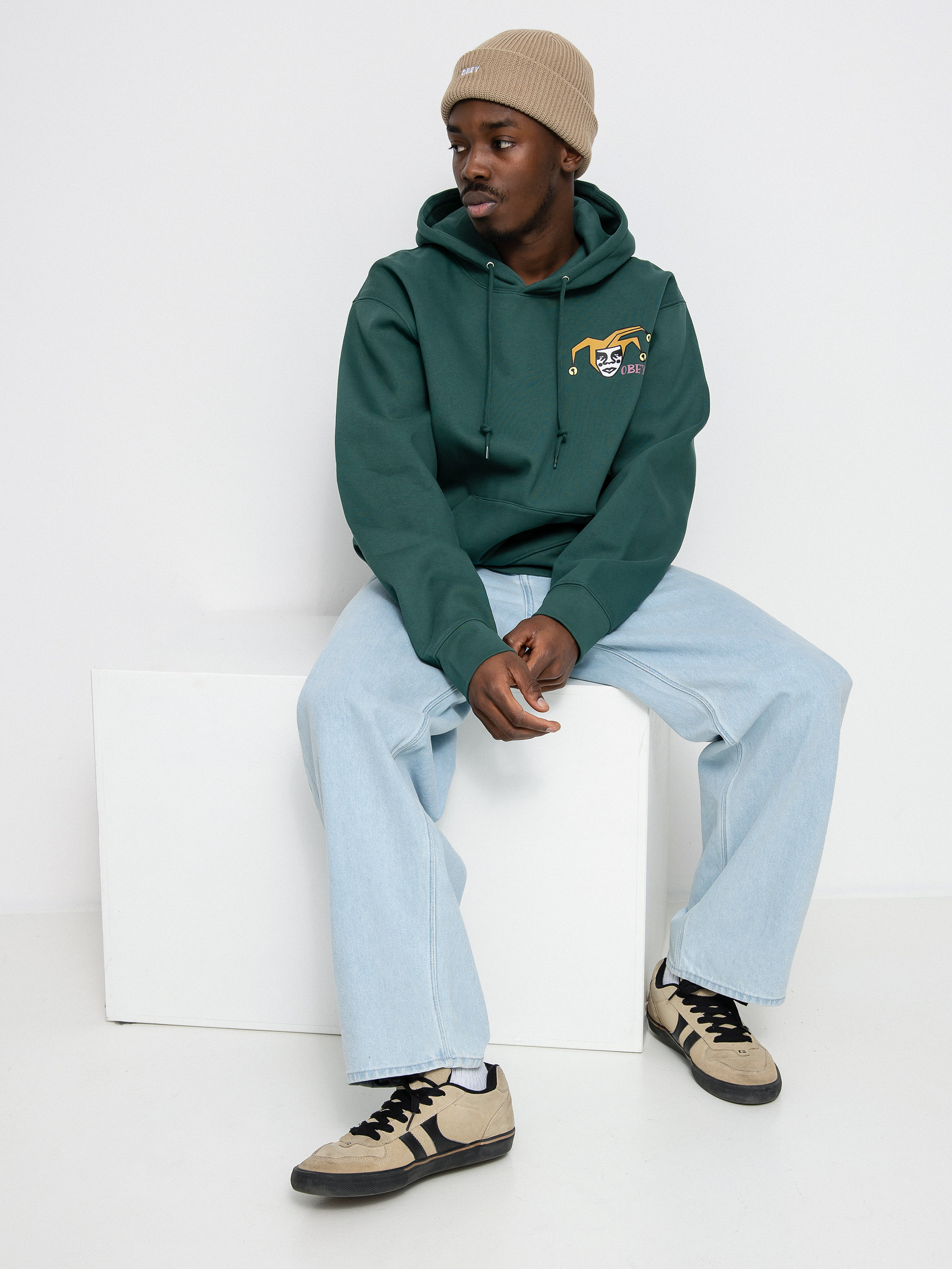 OBEY The Joke Is On You Kapucnis pulóver (dark cedar)