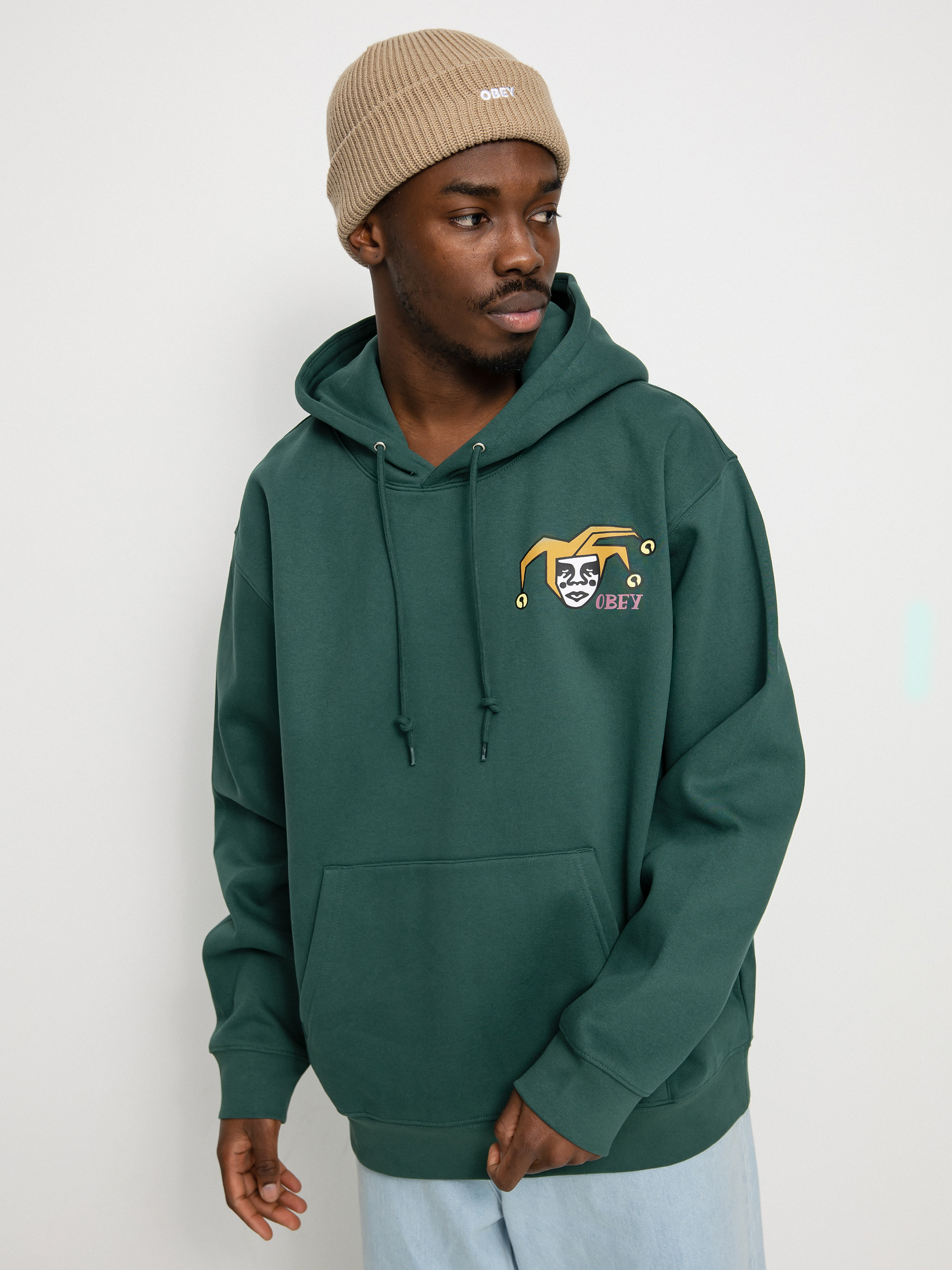OBEY The Joke Is On You Kapucnis pulóver (dark cedar)