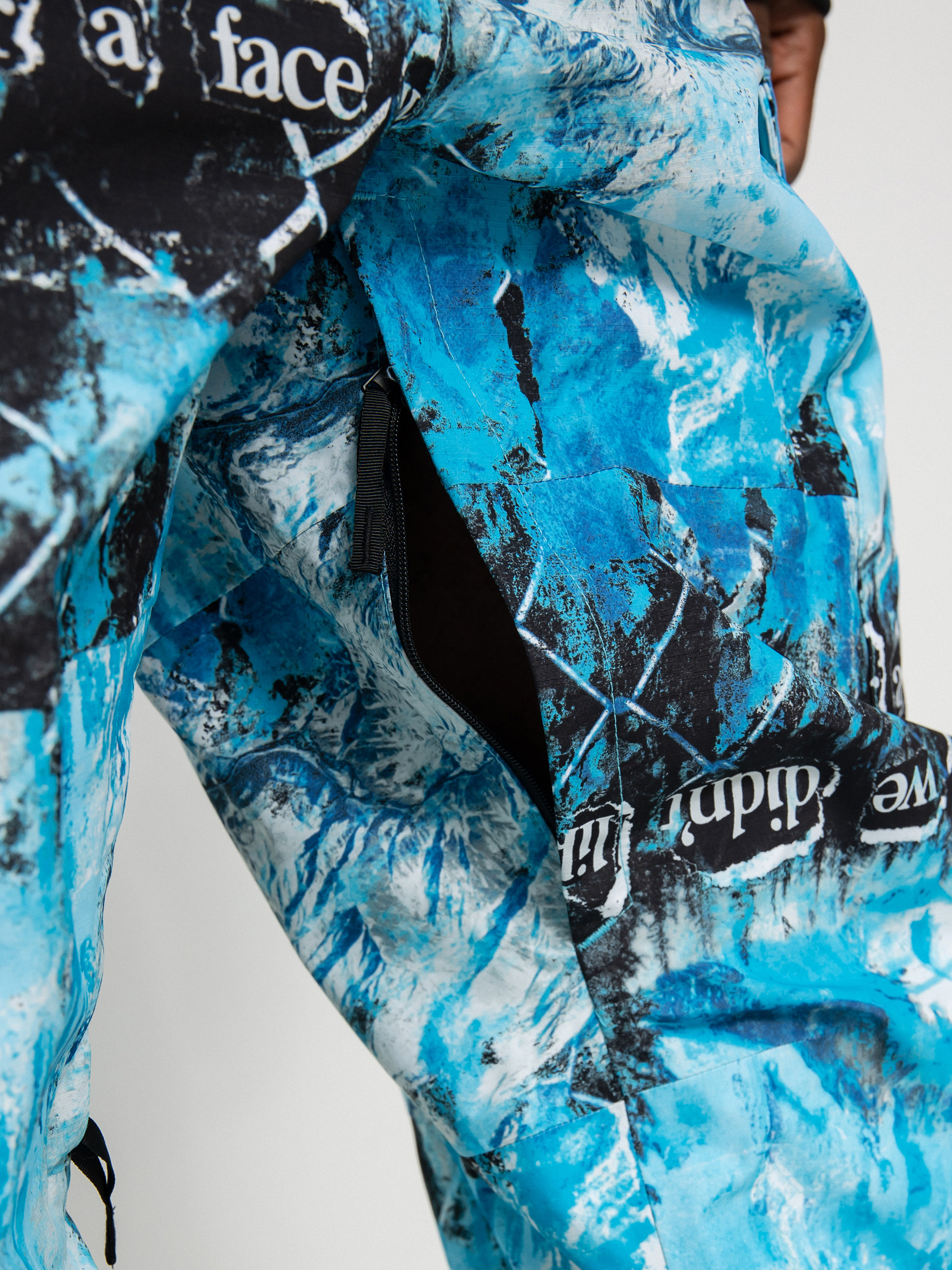 Férfi The North Face Printed Dragline Bib Snowboard nadrág (norse blue/cole navin/never a face print)