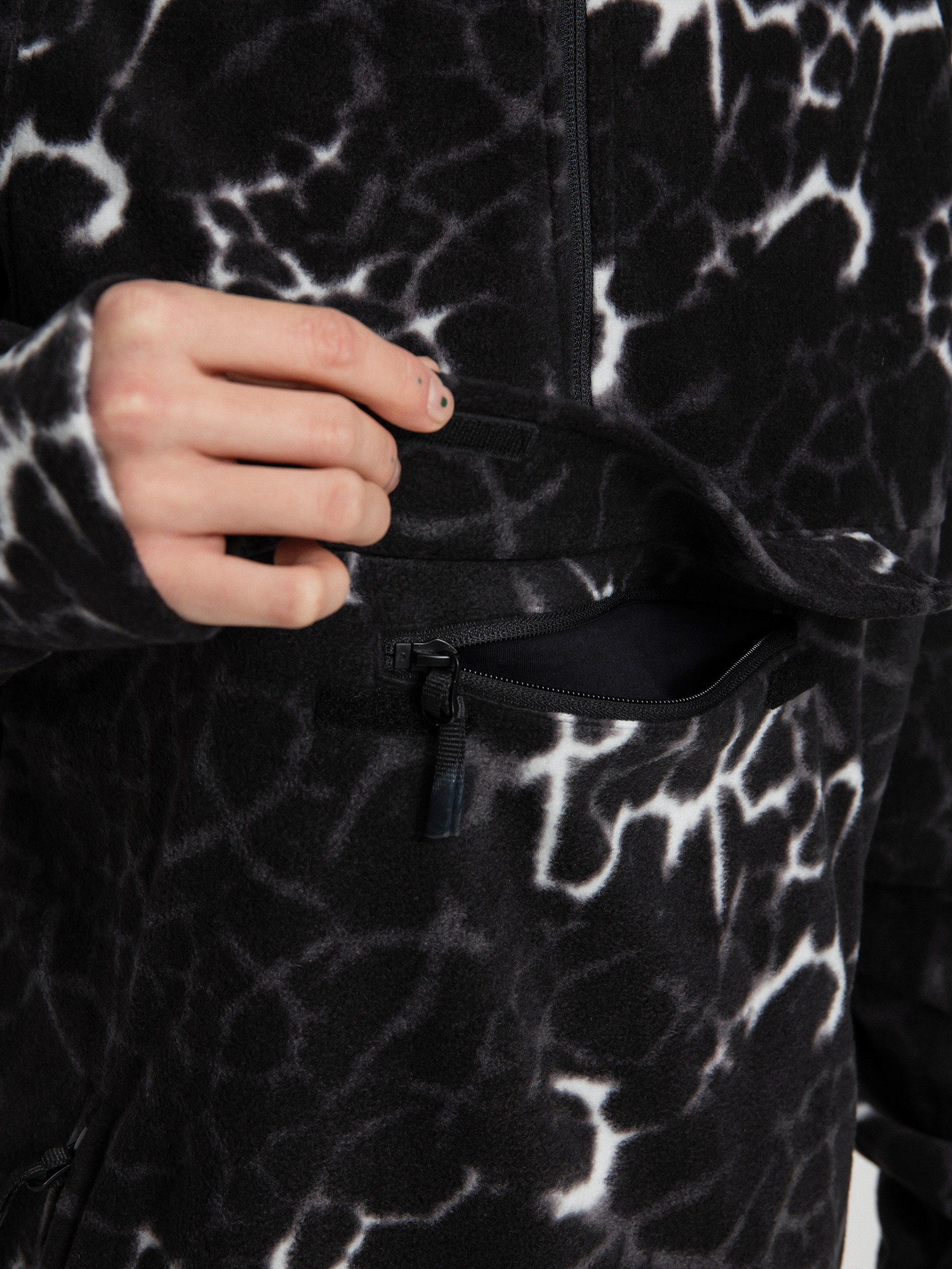 Férfi Volcom V Science 1/2 Zip HD Thermo pulóver (black giraffe)