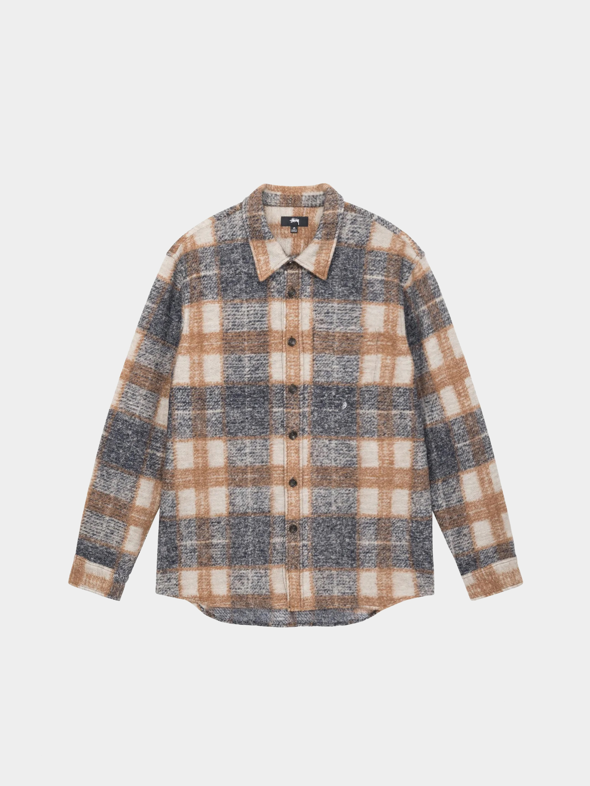 Stussy Plaid Knit Ing (navy)