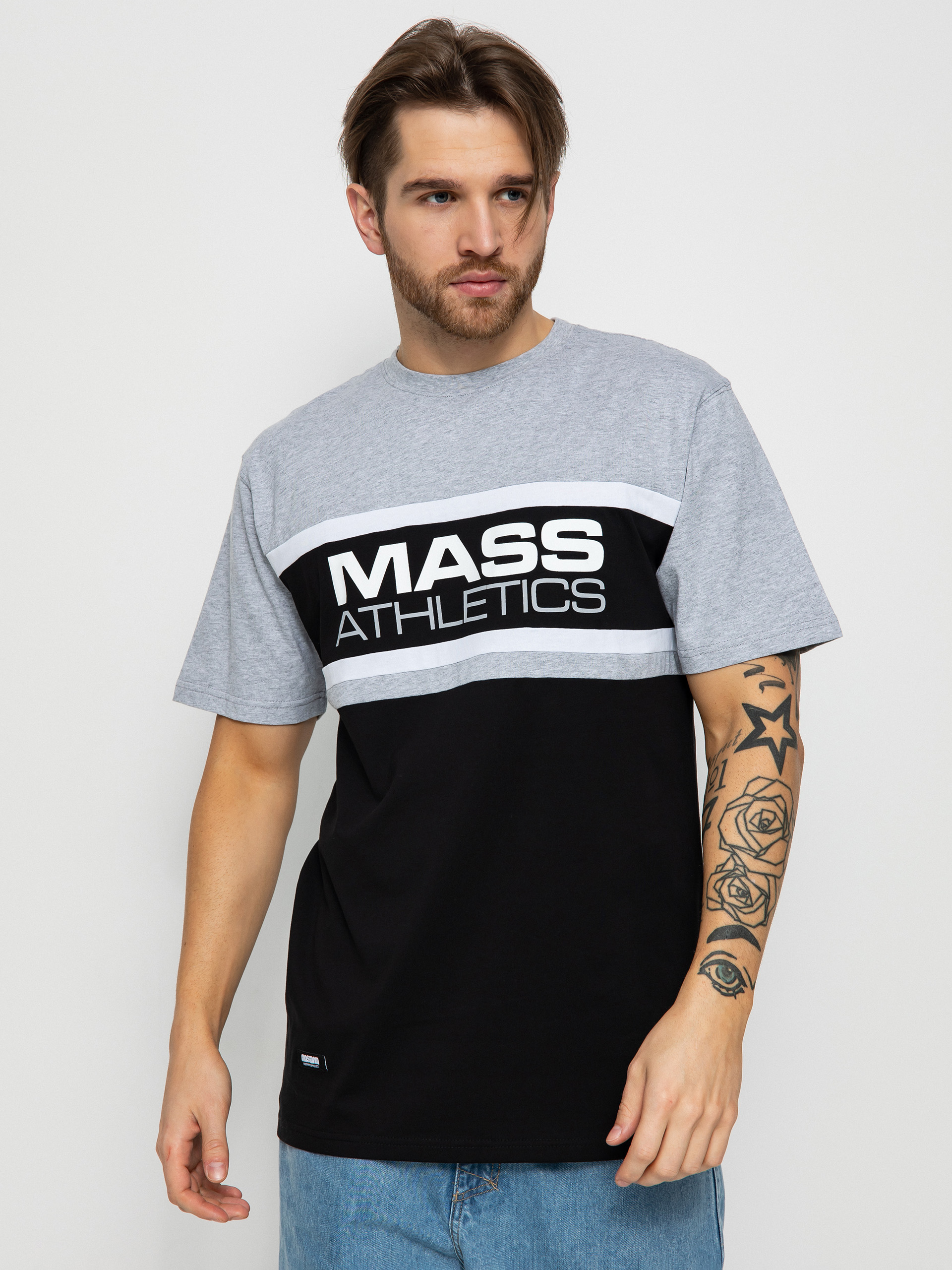MassDnm Cut póló (heather grey/black)