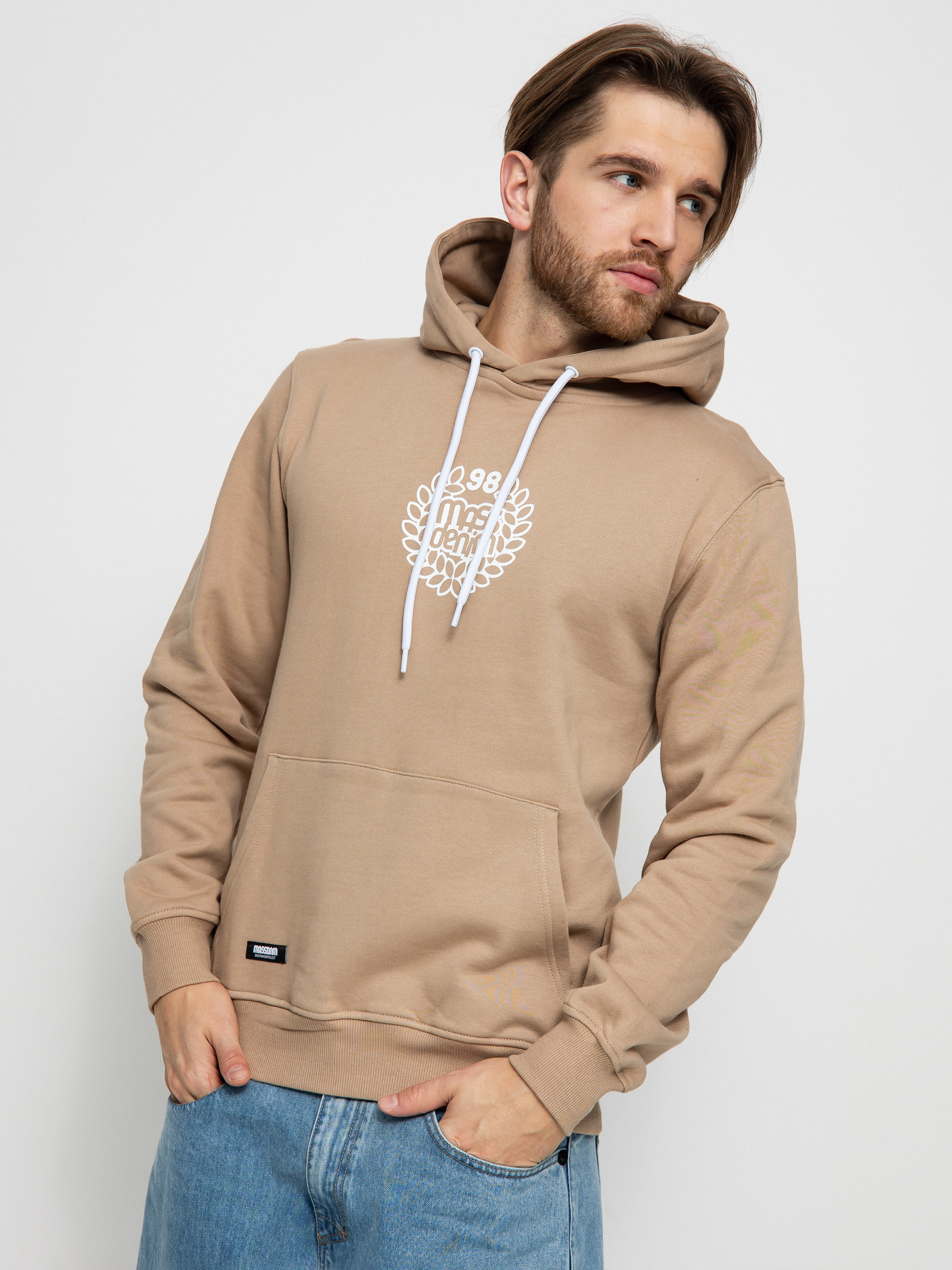 MassDnm Base Medium Logo HD Kapucnis pulóver (beige)