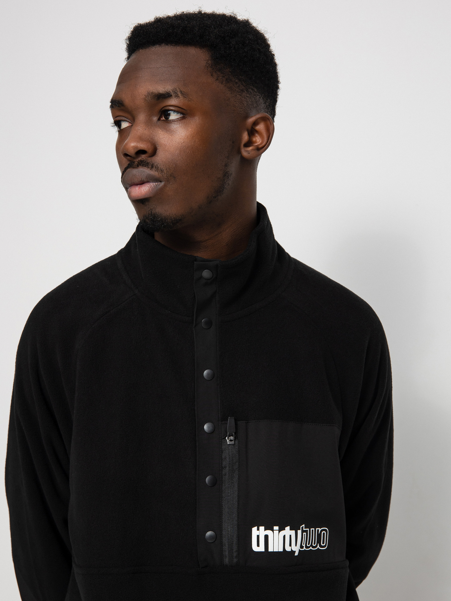 Férfi ThirtyTwo Rest Stop Anorak HD Thermo pulóver (black)