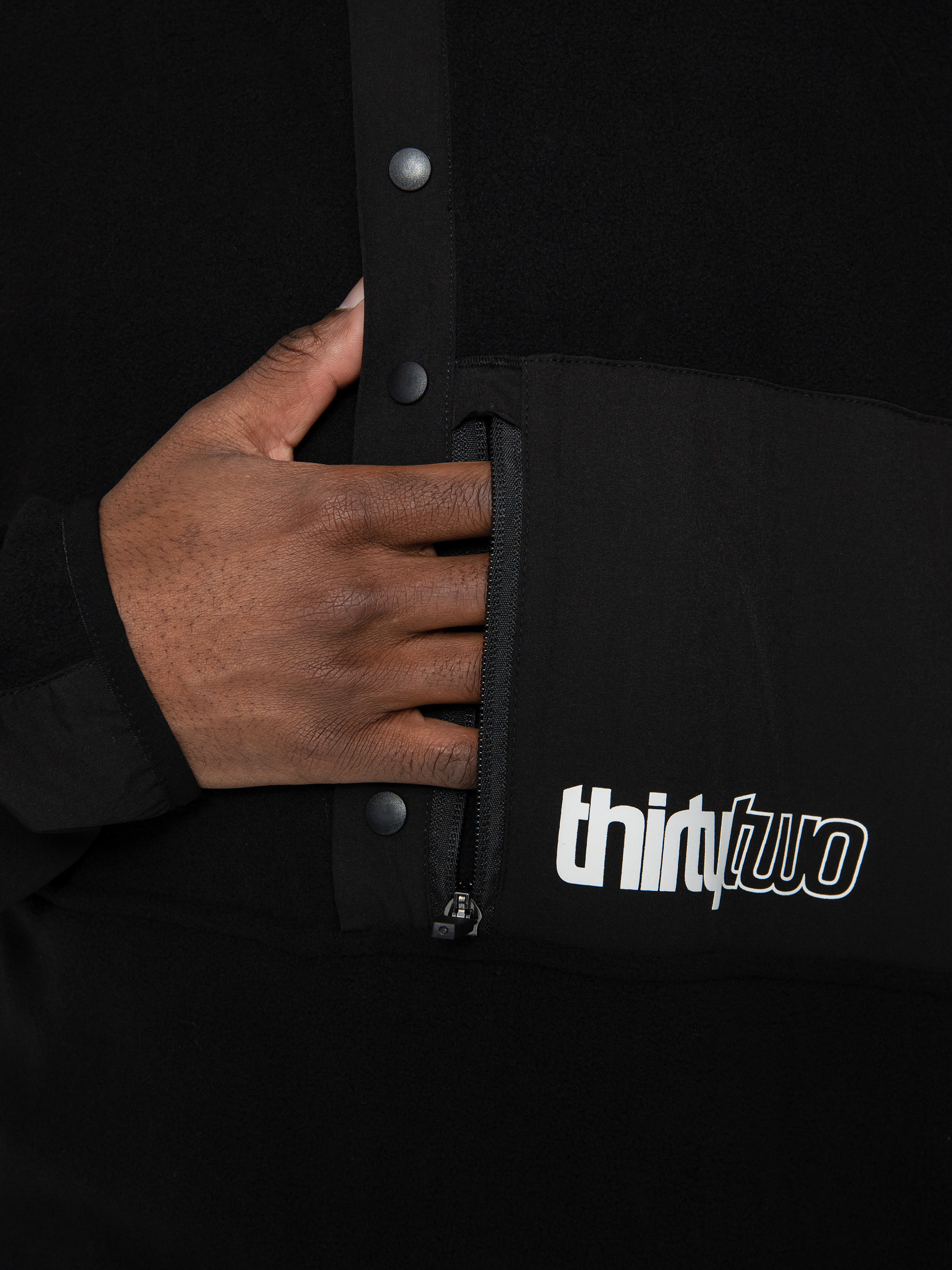 Férfi ThirtyTwo Rest Stop Anorak HD Thermo pulóver (black)