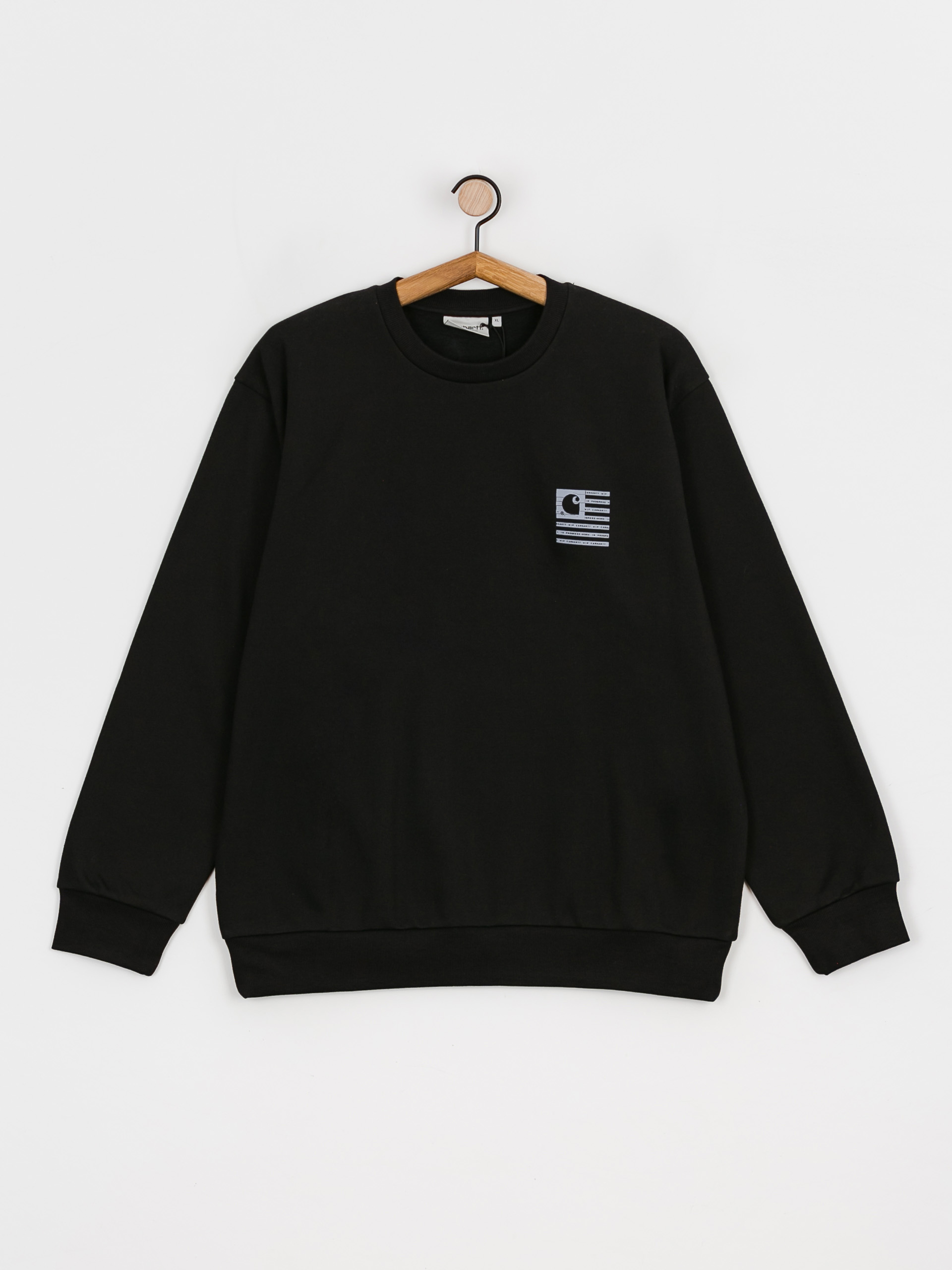 Carhartt WIP Label State Flag Pulóver (black/misty sky)