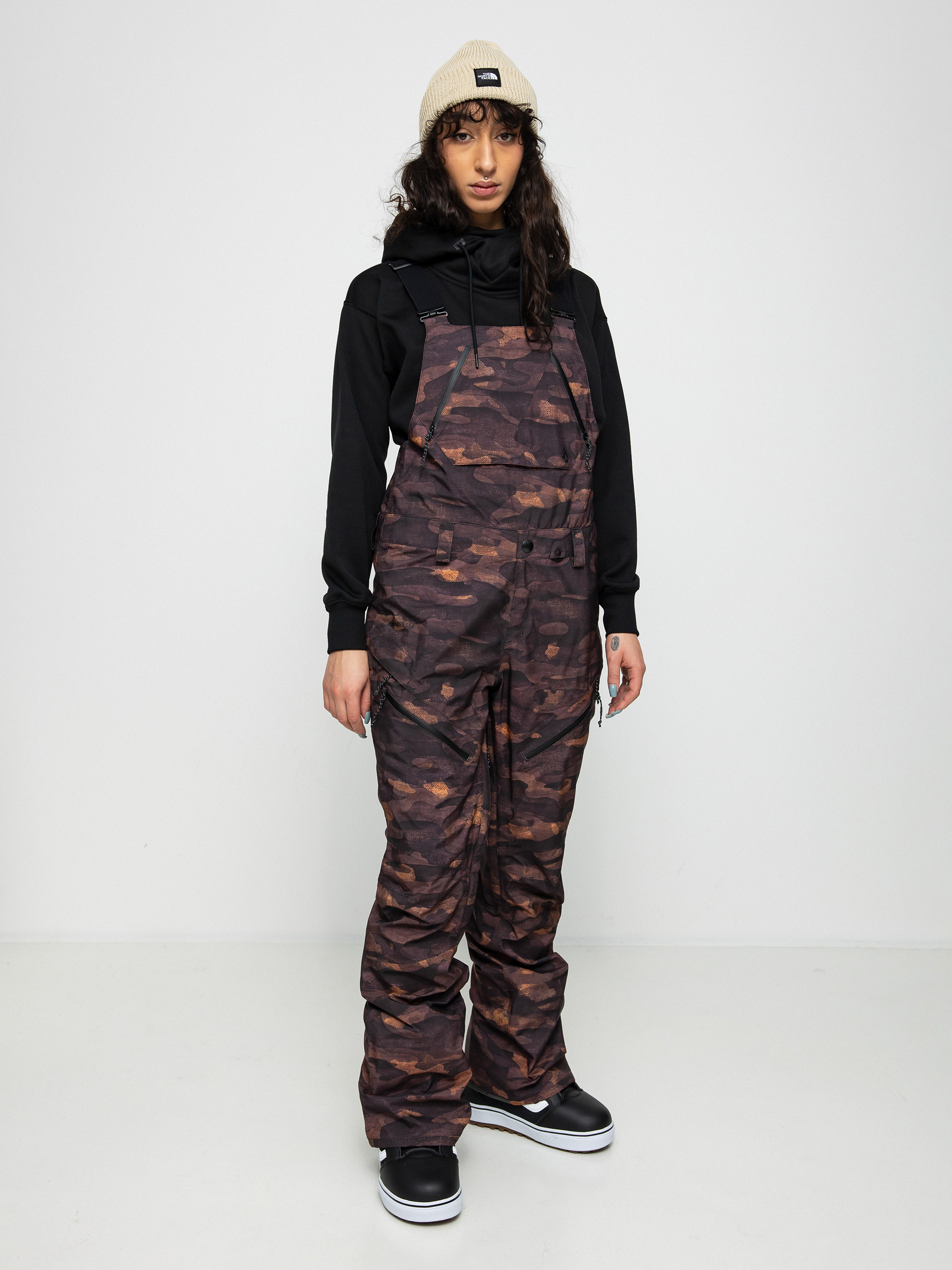Női Volcom Elm Stretch Gore Bib Overall Snowboard nadrág (dusk camo)
