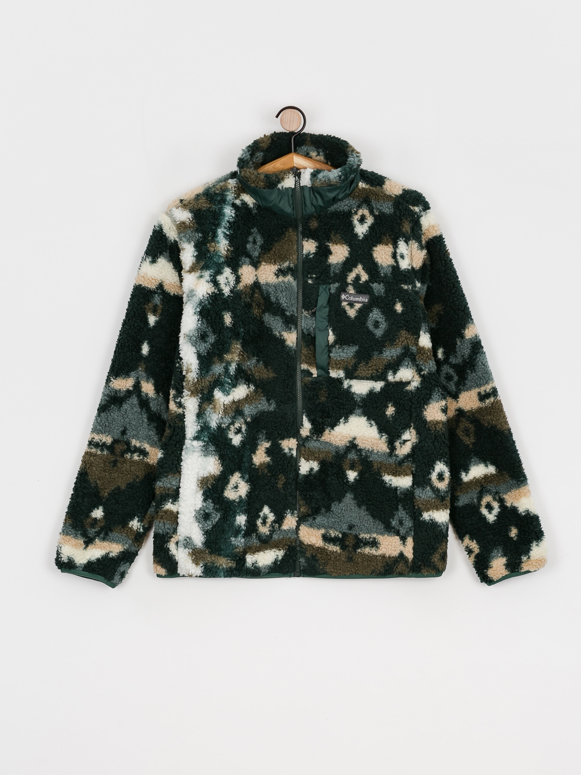 Férfi Columbia Winter Pass Print Fleece Full Zip Polár pulóver (spruce rocky mo)