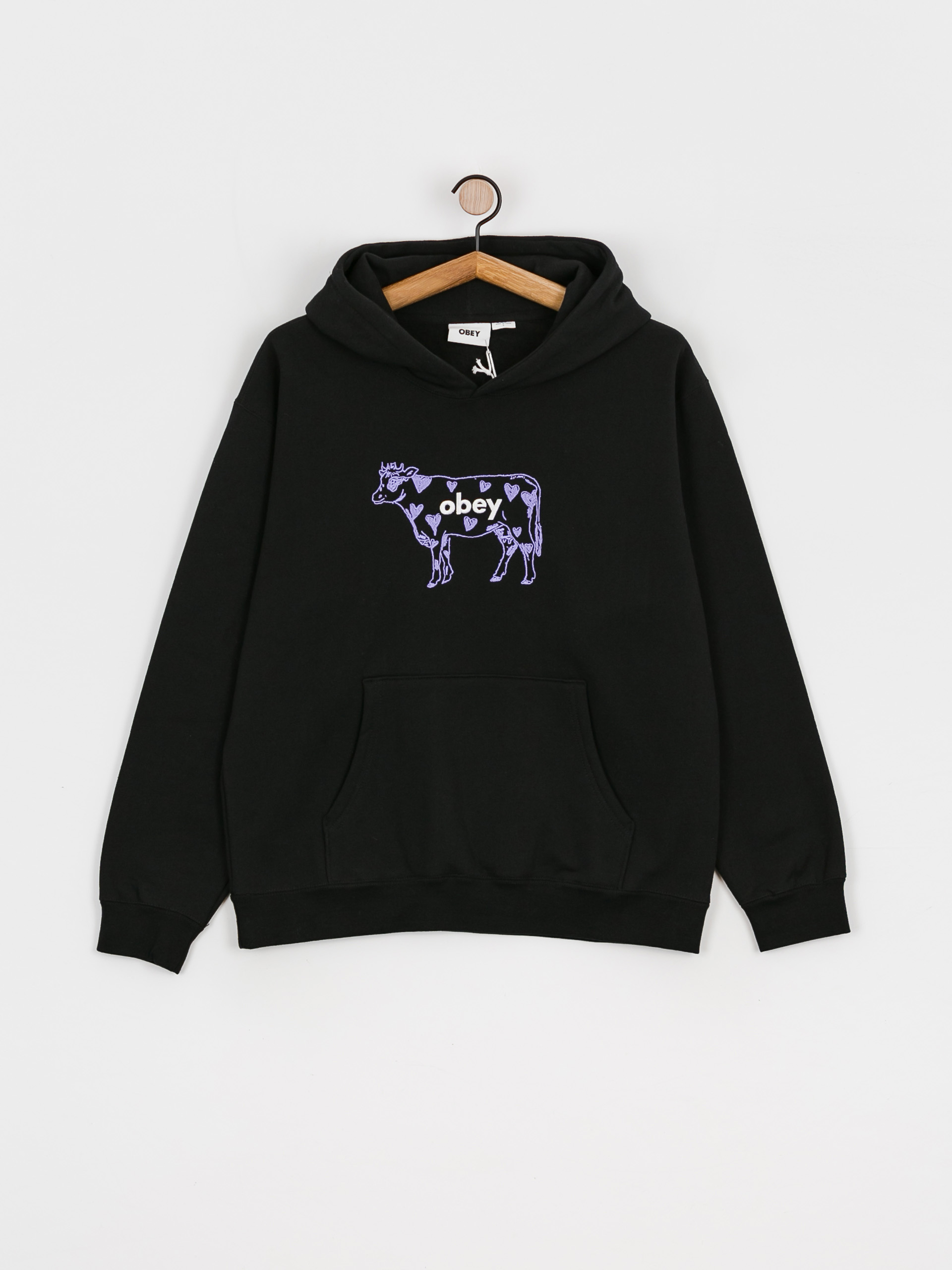 OBEY Obey Cow Extra Heavy HD Kapucnis pulóver (black)