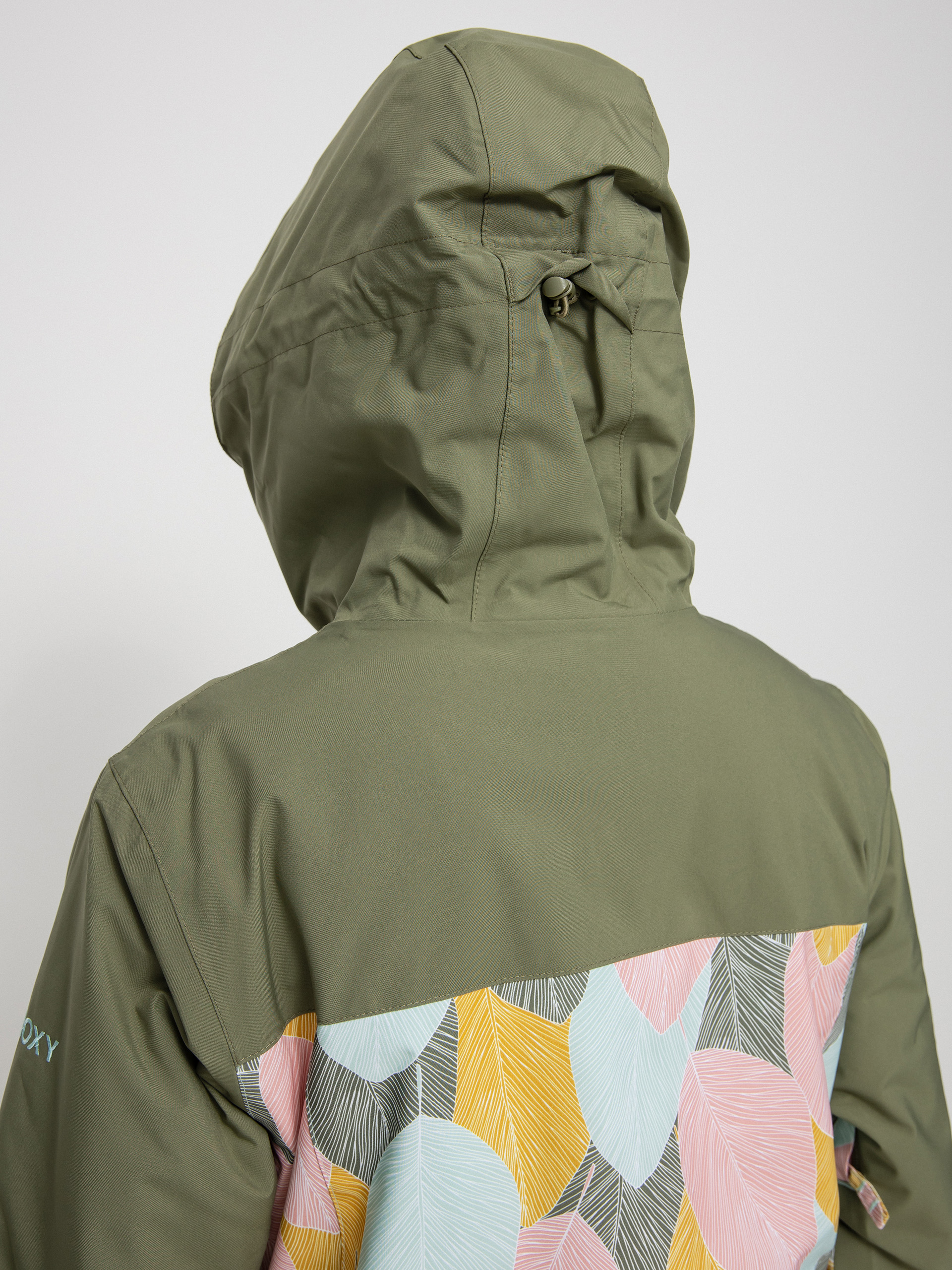 Női Roxy Galaxy Print Block Snowboard dzseki (deep lichen green la palmeraie)