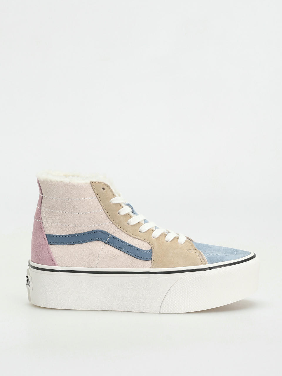 Vans Sk8 Hi Tapered Stackform Cipők (pig suede/sherpa multi color)