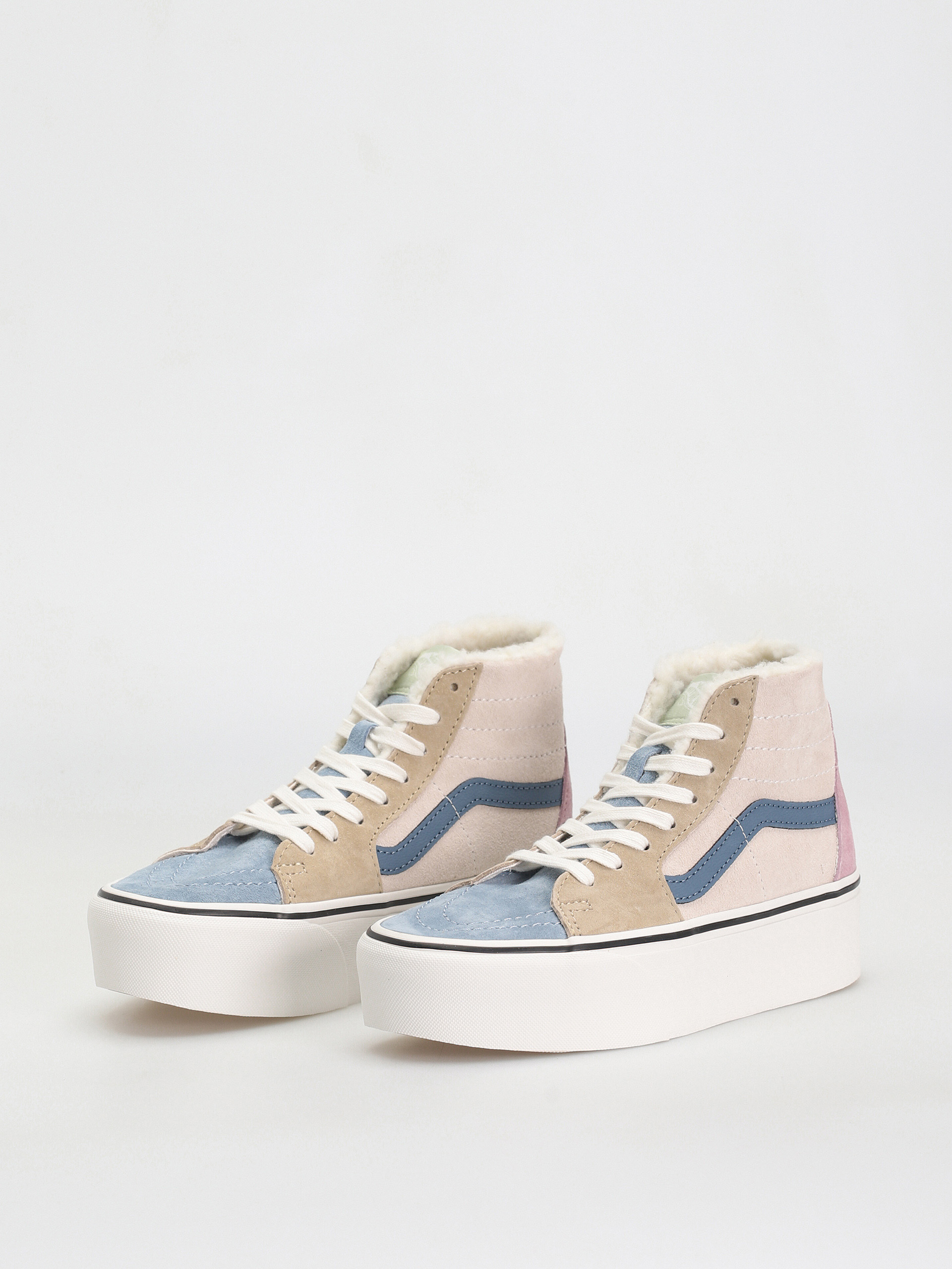 Vans Sk8 Hi Tapered Stackform Cipők (pig suede/sherpa multi color)