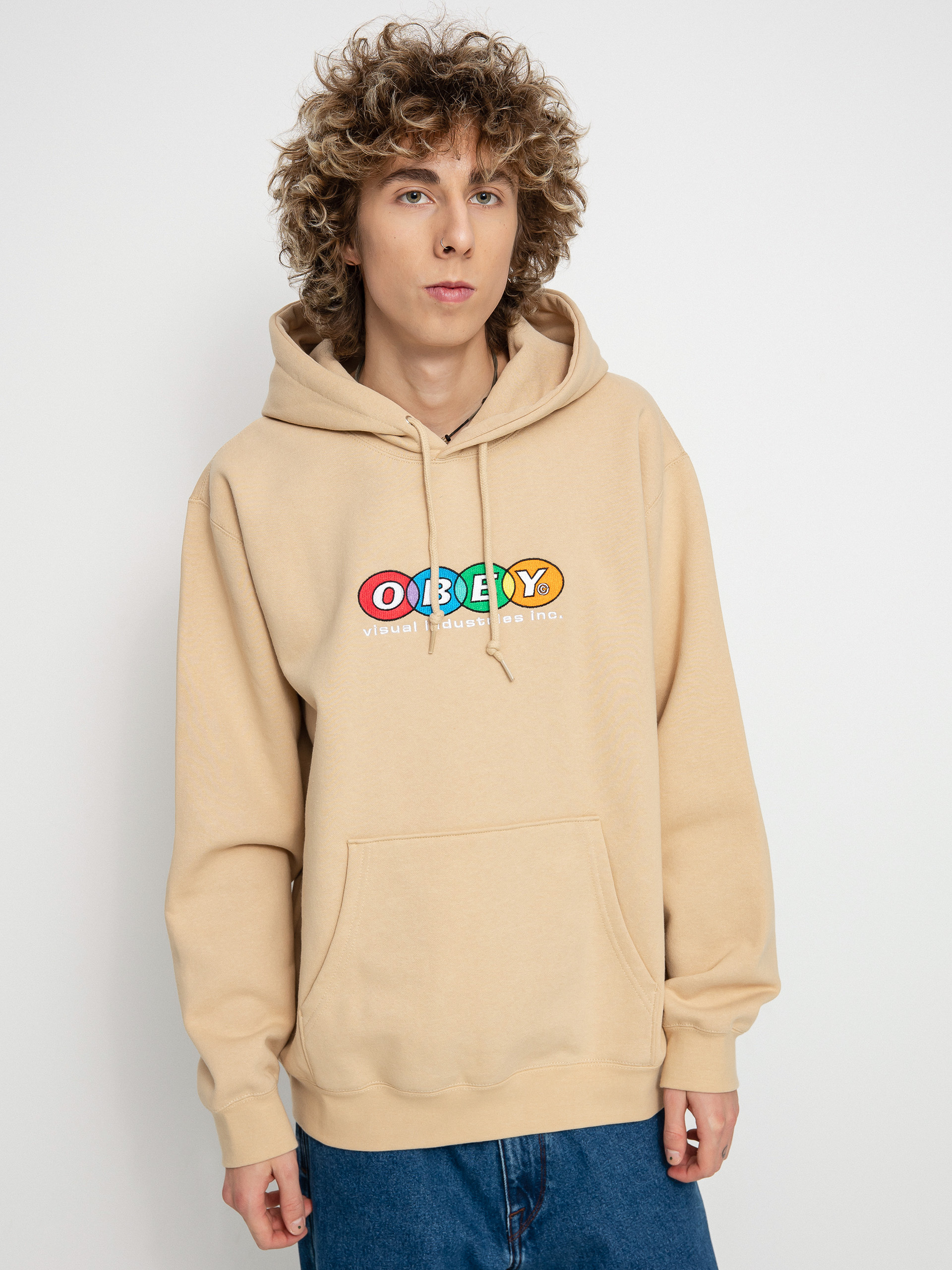 OBEY Obey Industries HD Kapucnis pulóver (oat milk)