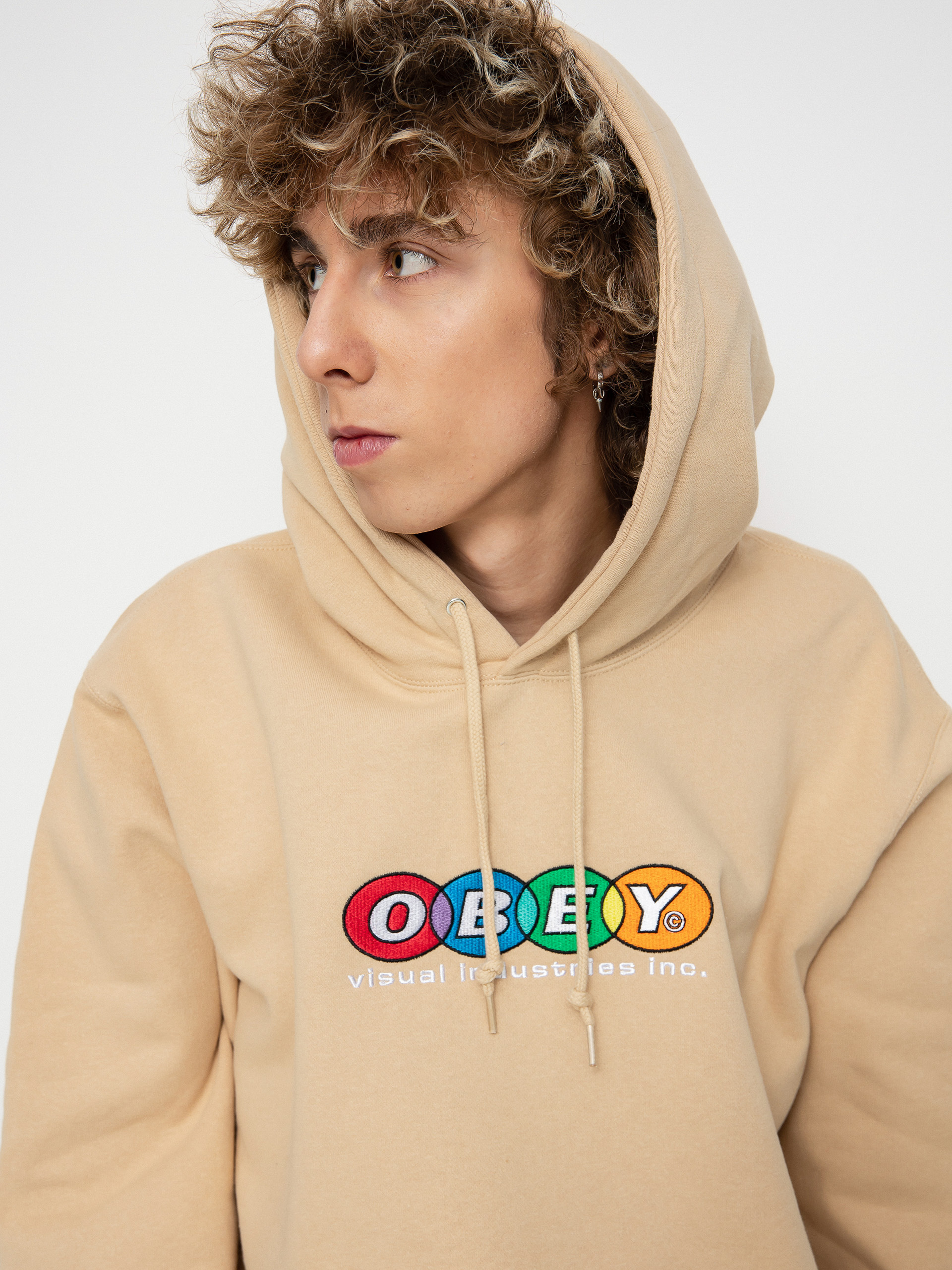 OBEY Obey Industries HD Kapucnis pulóver (oat milk)