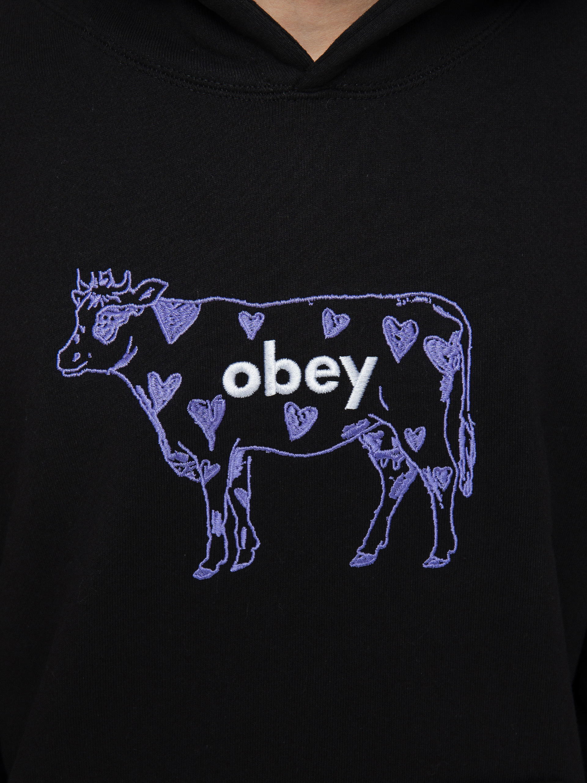 OBEY Obey Cow Extra Heavy HD Kapucnis pulóver (black)