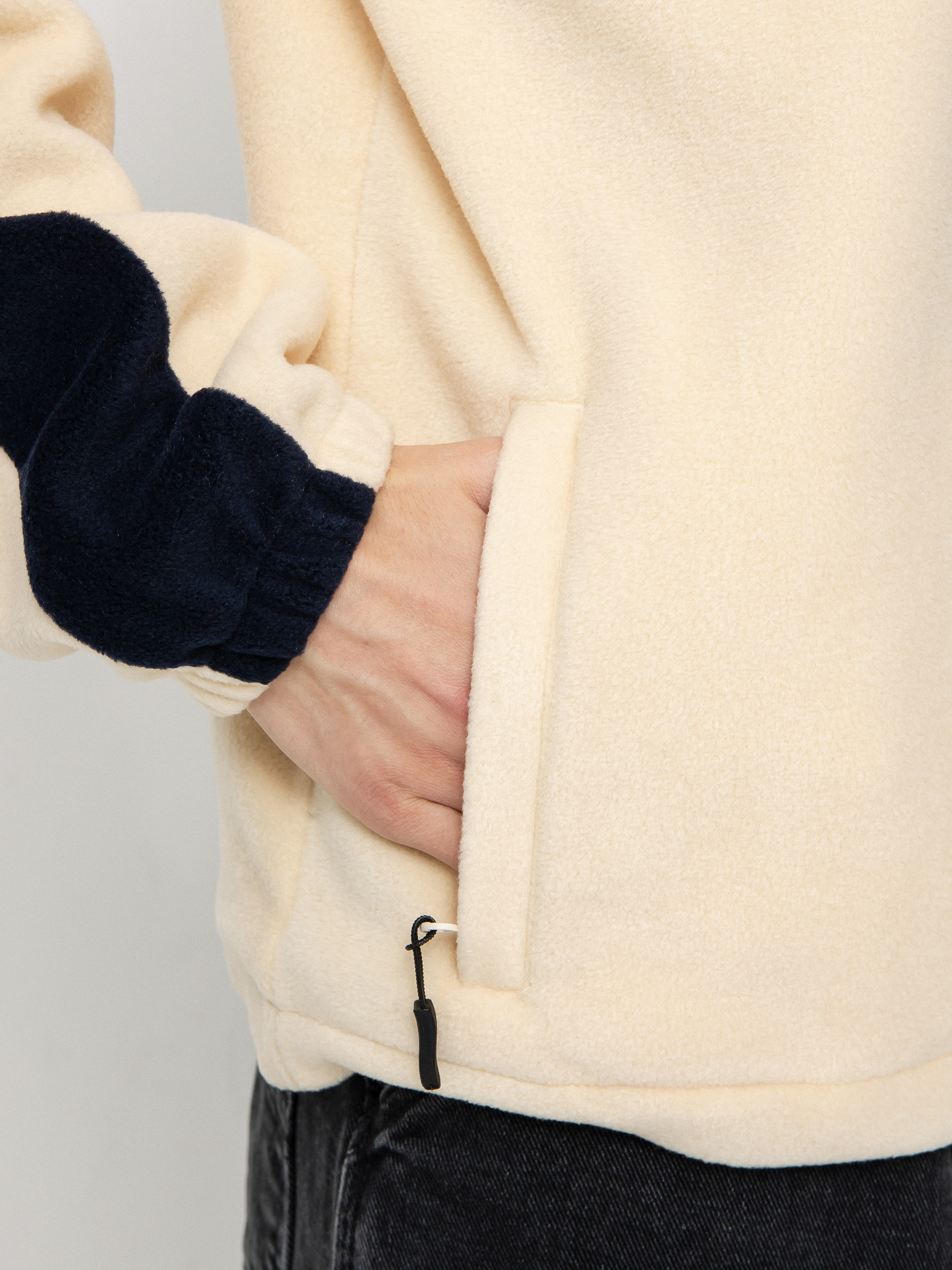 Férfi Method Fast Times 1/4 Zip Polár pulóver (oat/navy)