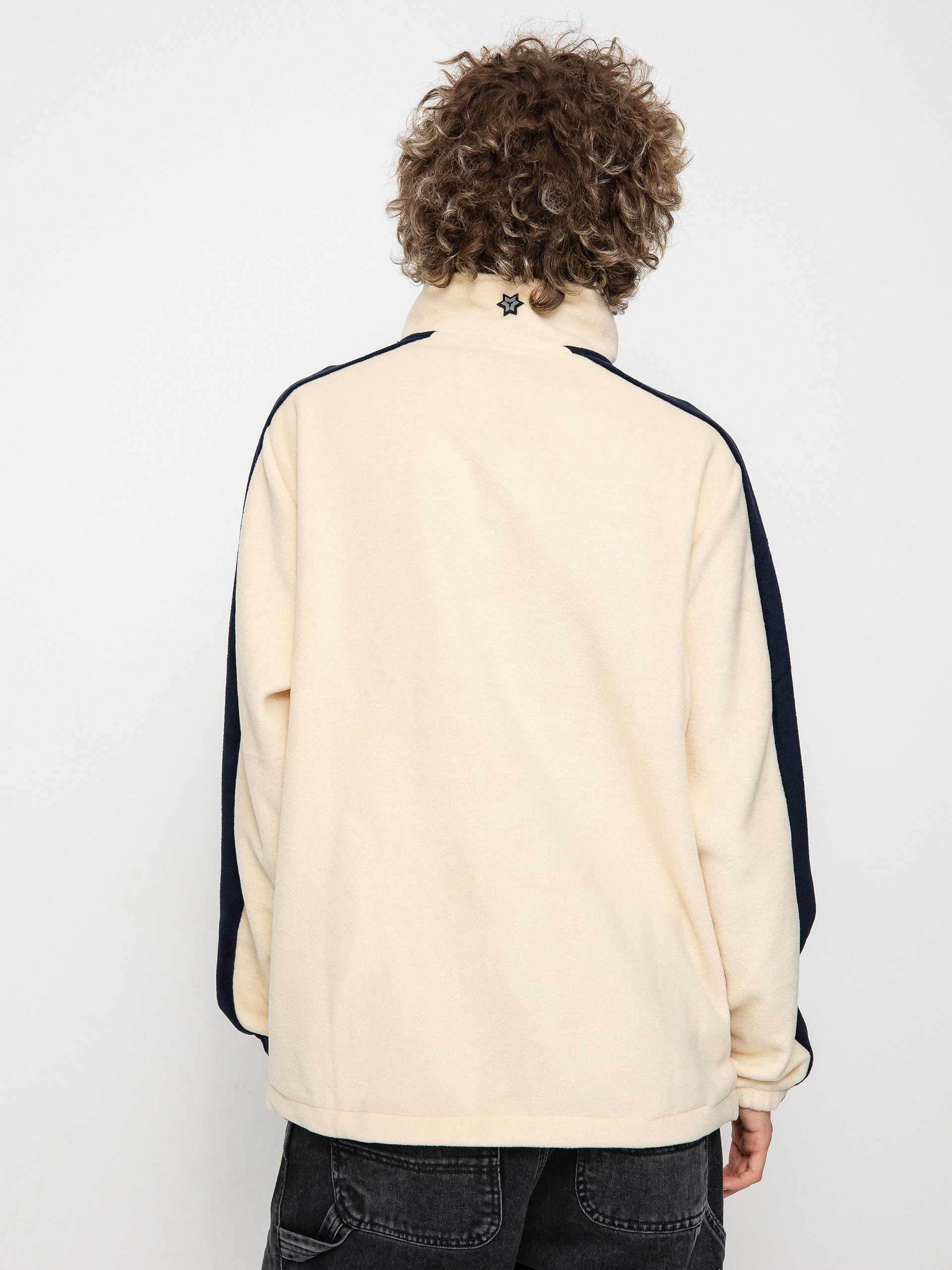 Férfi Method Fast Times 1/4 Zip Polár pulóver (oat/navy)