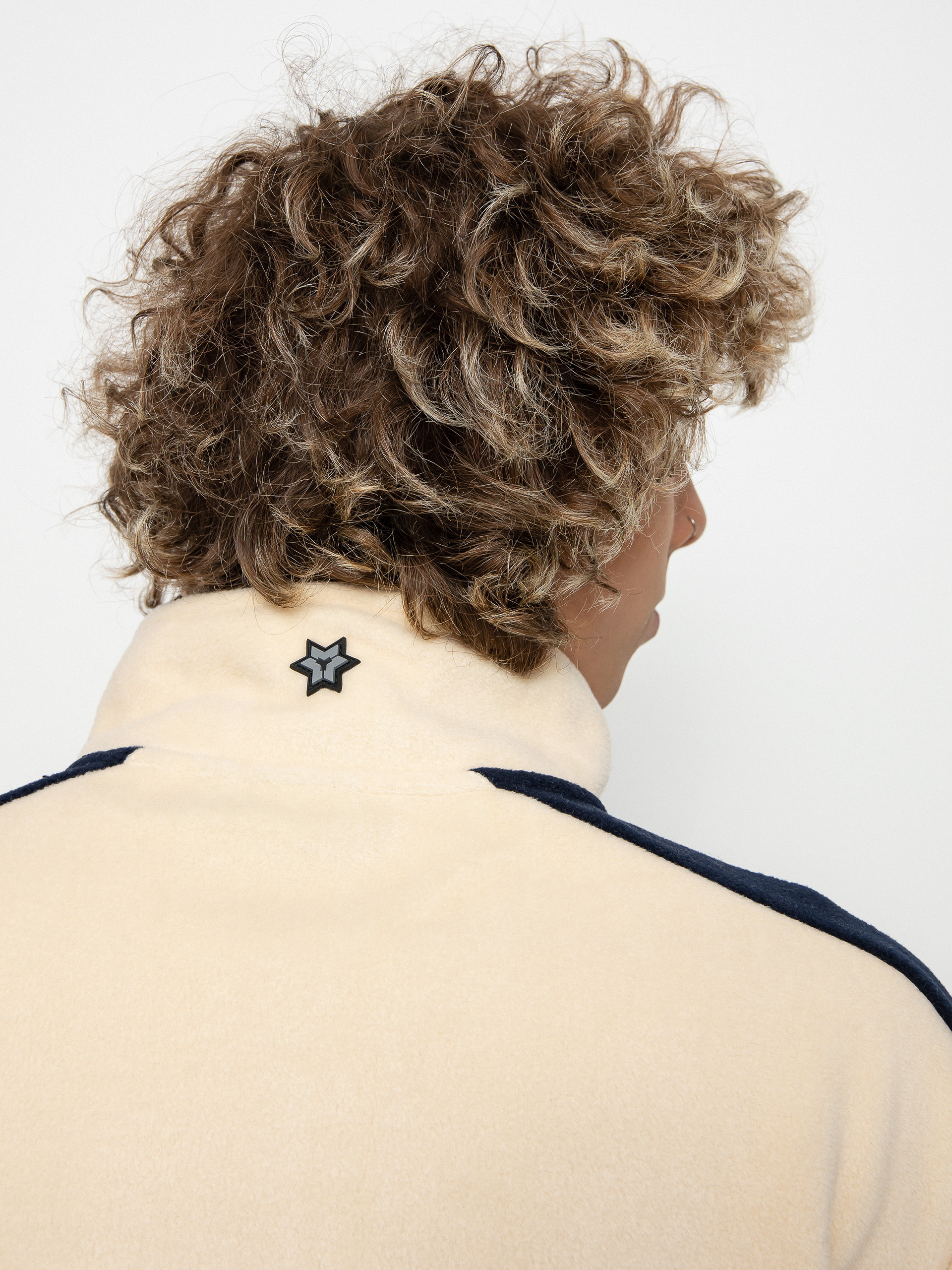 Férfi Method Fast Times 1/4 Zip Polár pulóver (oat/navy)