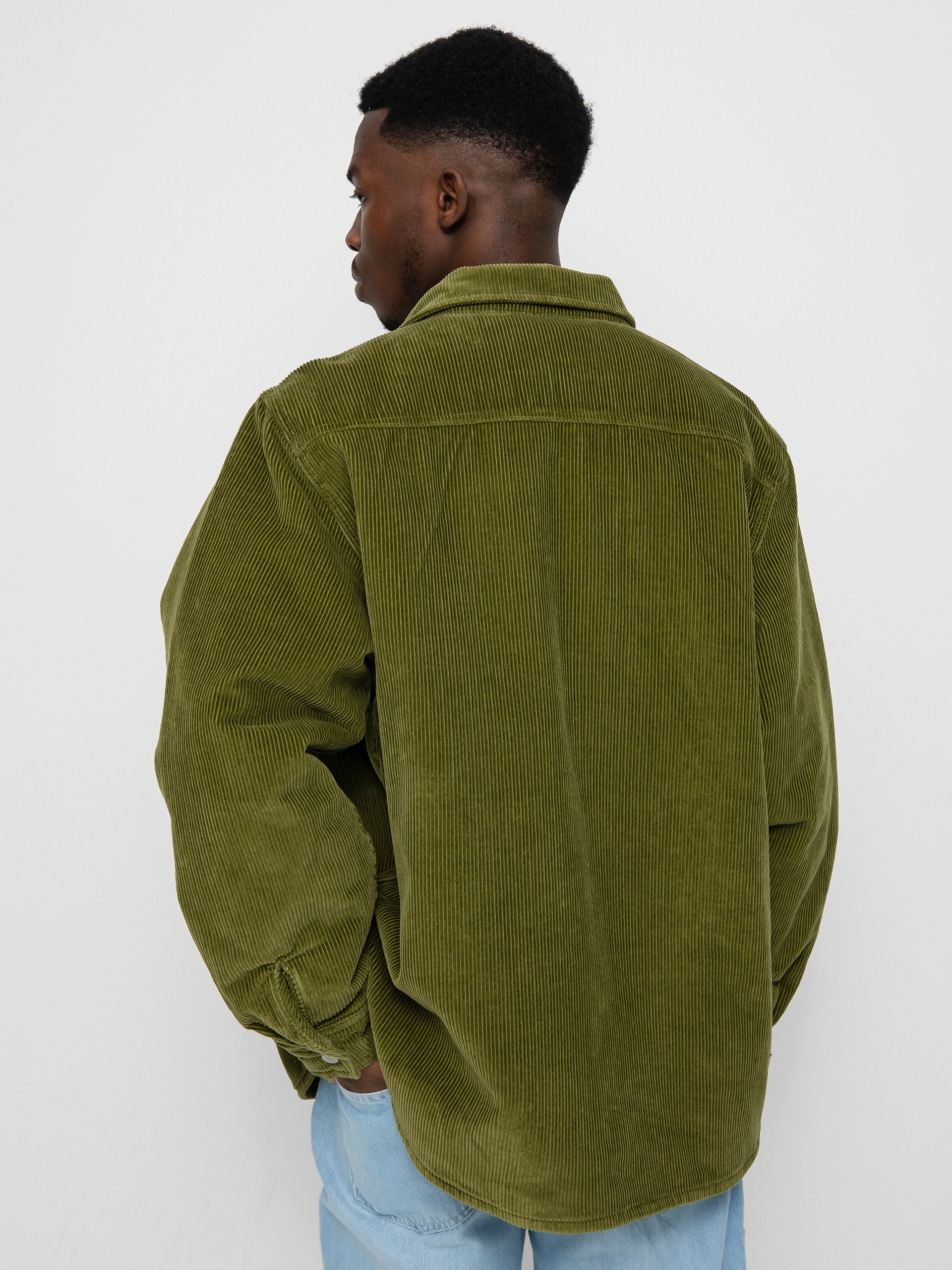 Stussy Cord Quilted Overshirt Dzseki (olive)