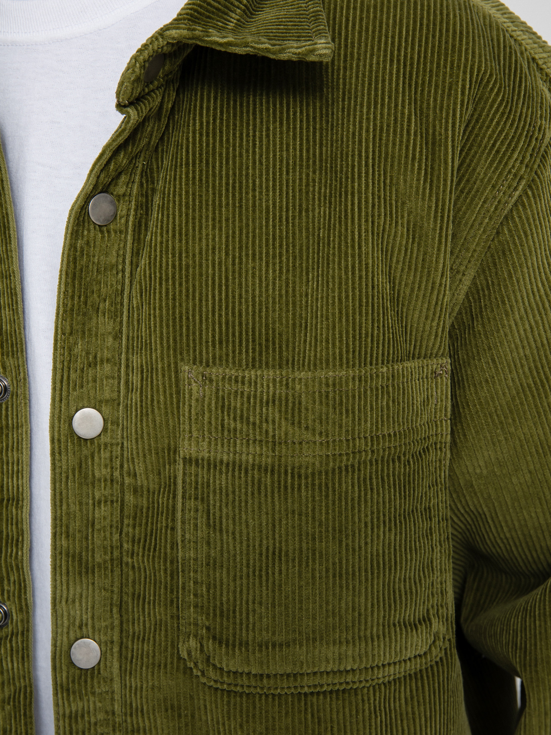 Stussy Cord Quilted Overshirt Dzseki (olive)