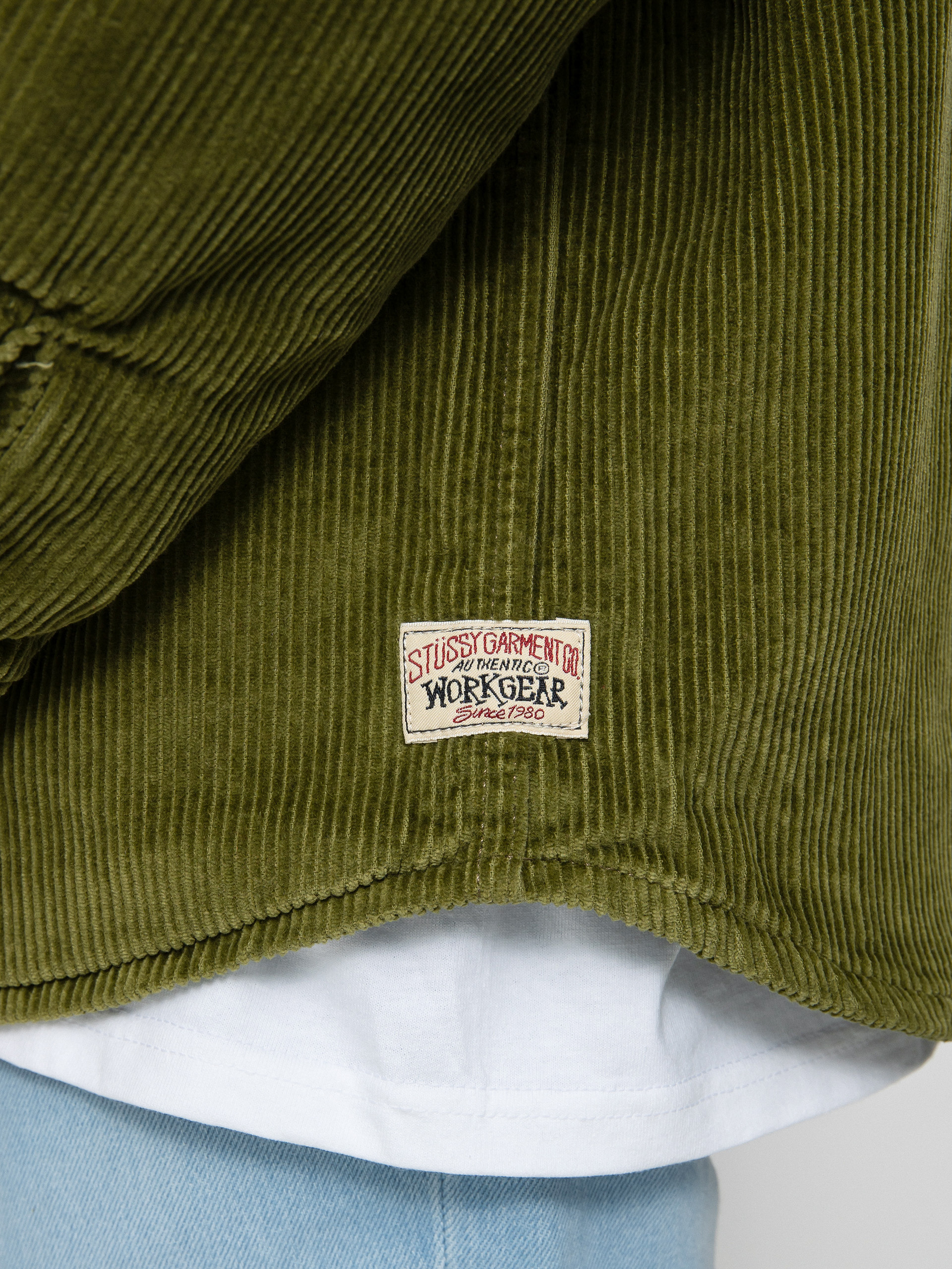 Stussy Cord Quilted Overshirt Dzseki (olive)