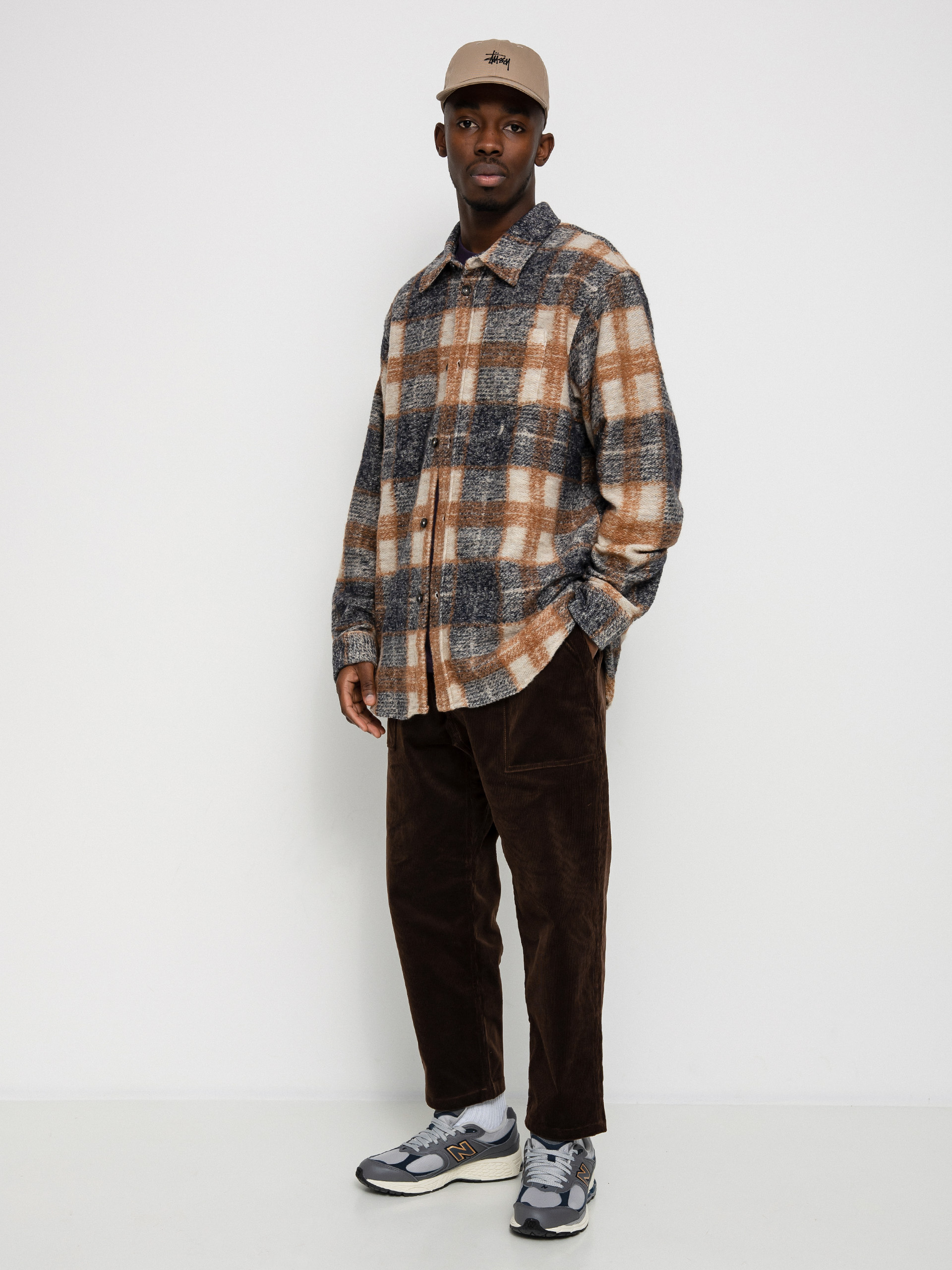 Stussy Plaid Knit Ing (navy)
