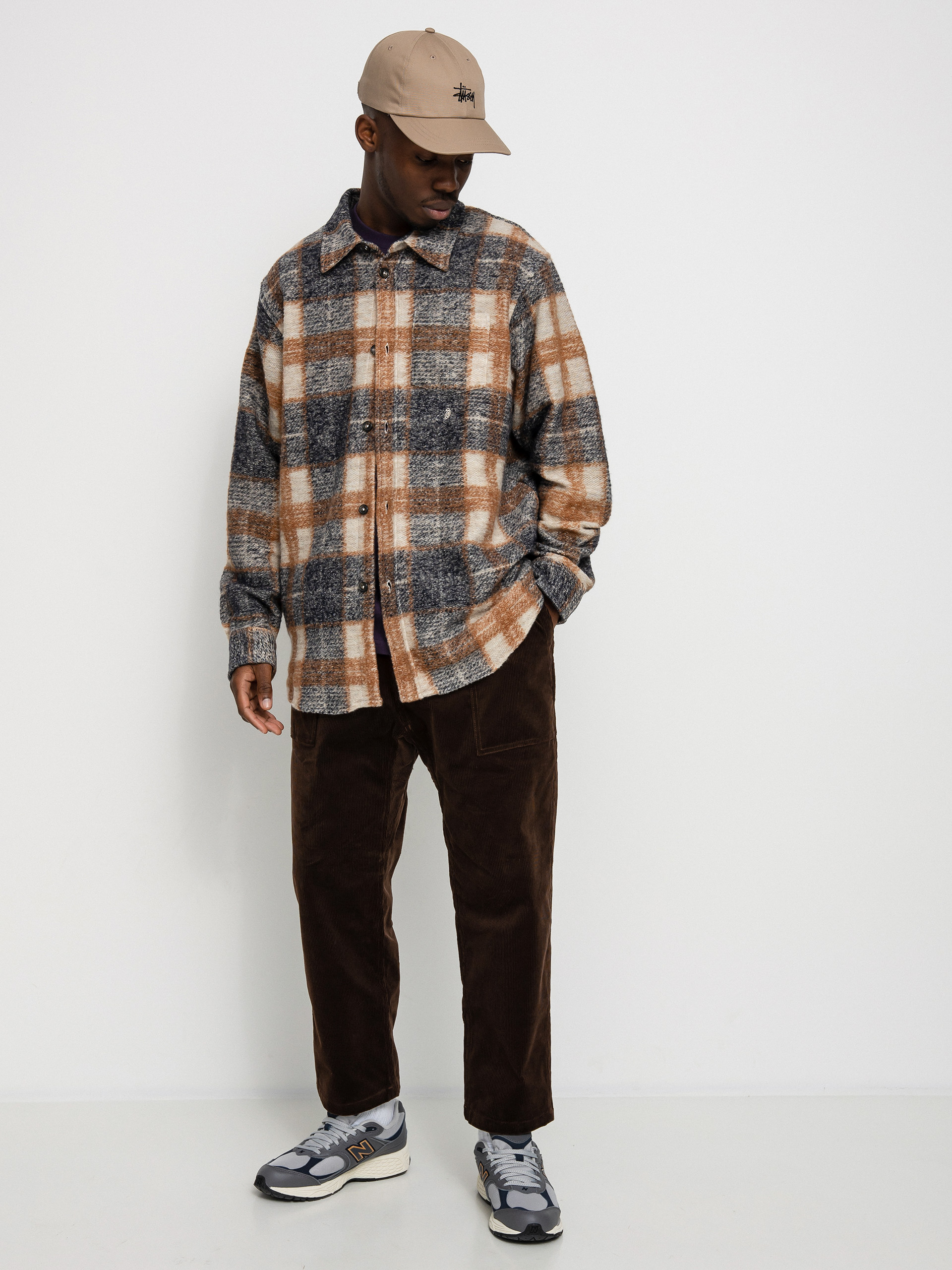 Stussy Plaid Knit Ing (navy)
