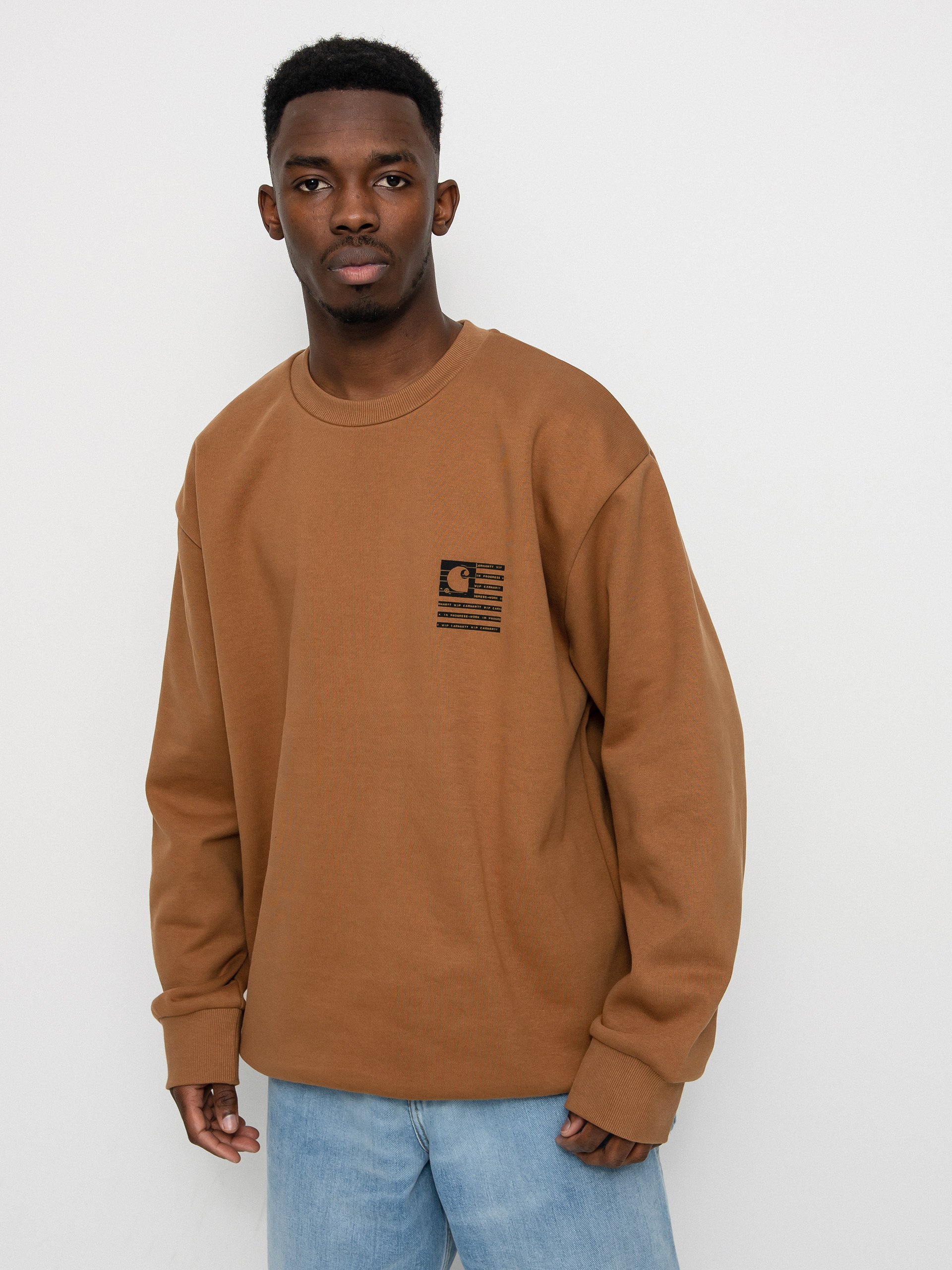 Carhartt WIP Label State Flag Pulóver (hamilton brown/black)