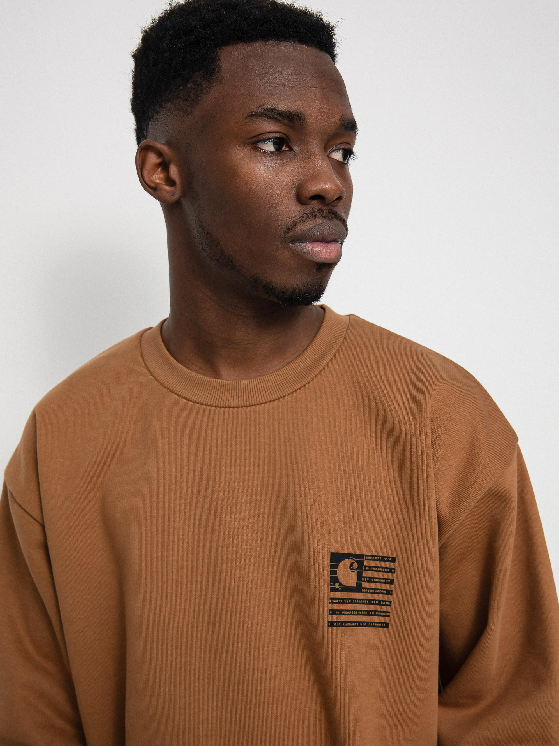 Carhartt WIP Label State Flag Pulóver (hamilton brown/black)