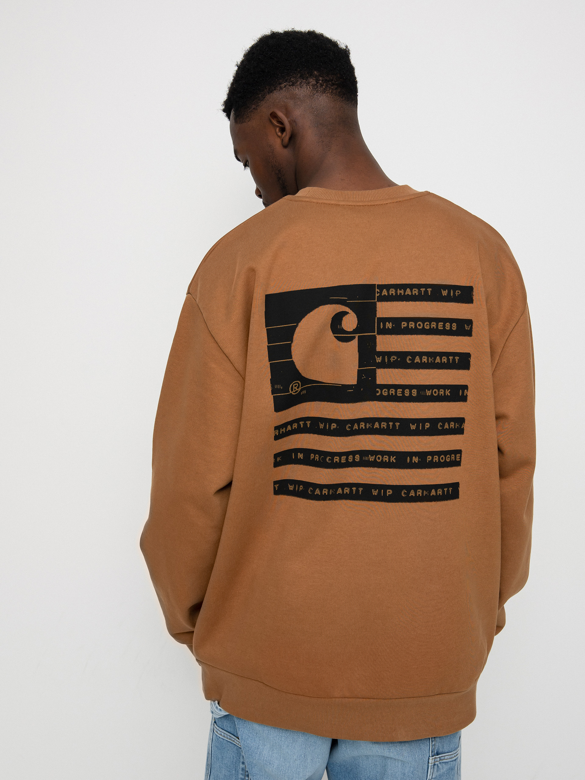 Carhartt WIP Label State Flag Pulóver (hamilton brown/black)