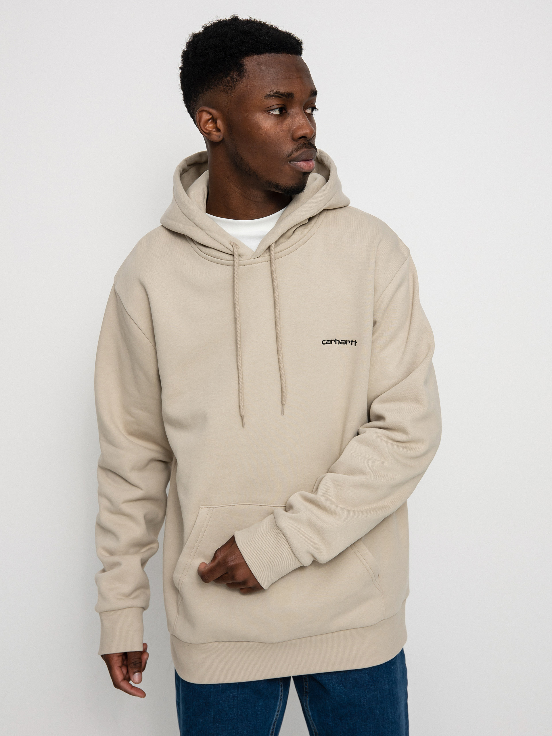 Carhartt WIP Script Embroidery HD Kapucnis pulóver (wall/black)