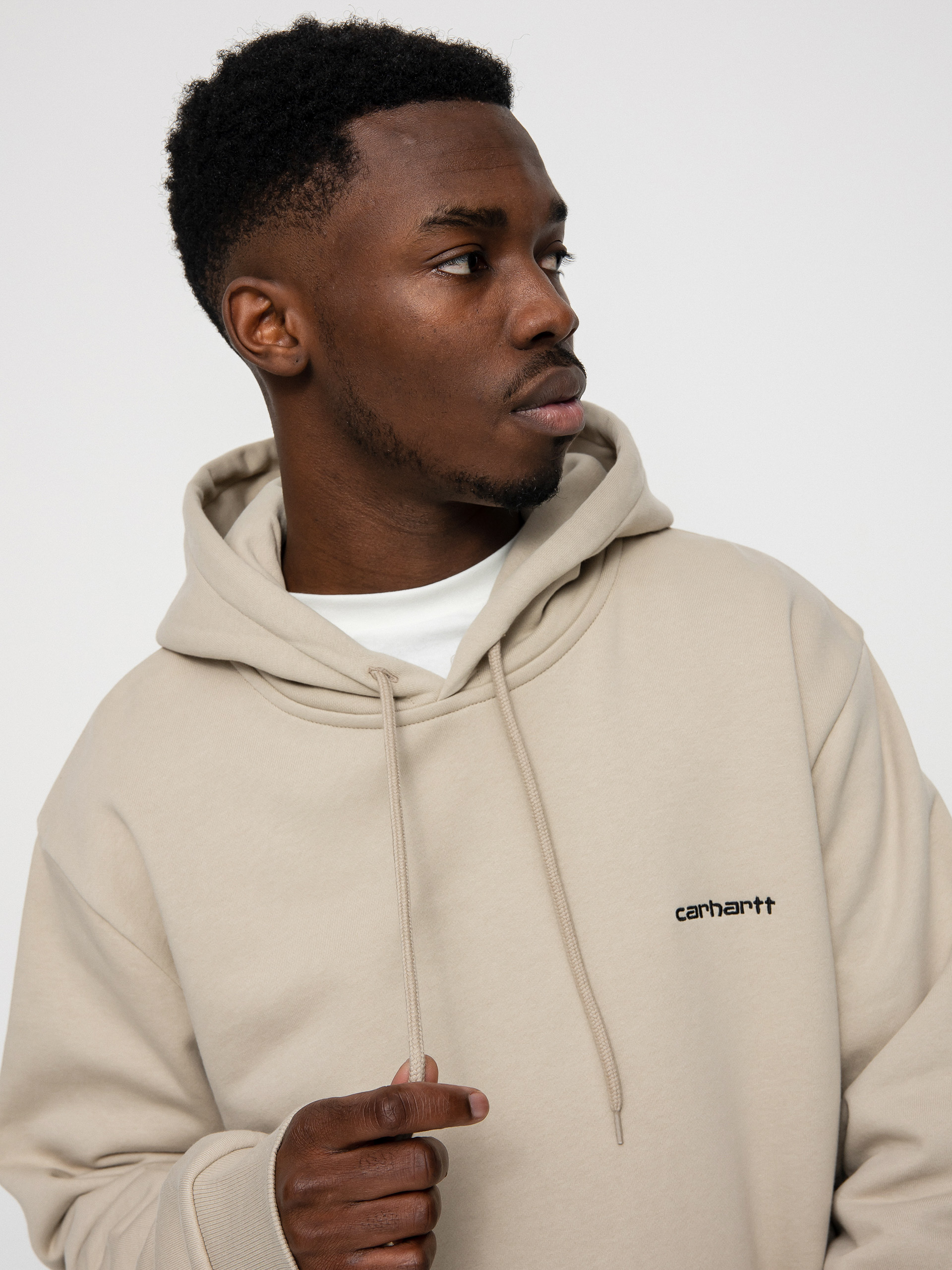 Carhartt WIP Script Embroidery HD Kapucnis pulóver (wall/black)